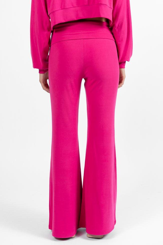 In A Dream Pink Foldover Band Super Soft Flare Pants FINAL SALE Product Image