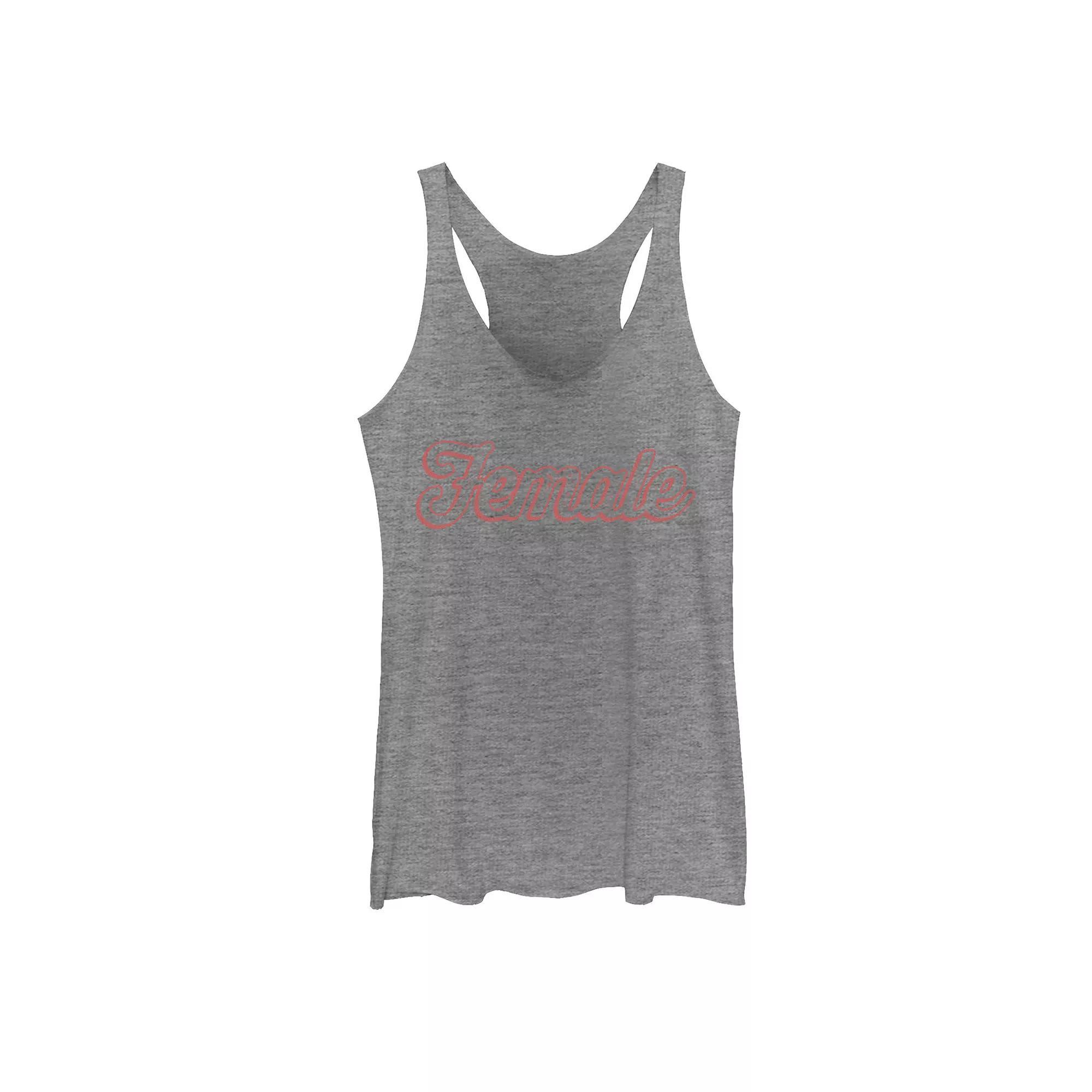 Juniors Female Bubble Red Text Tank Top, Girls Gray Grey Product Image