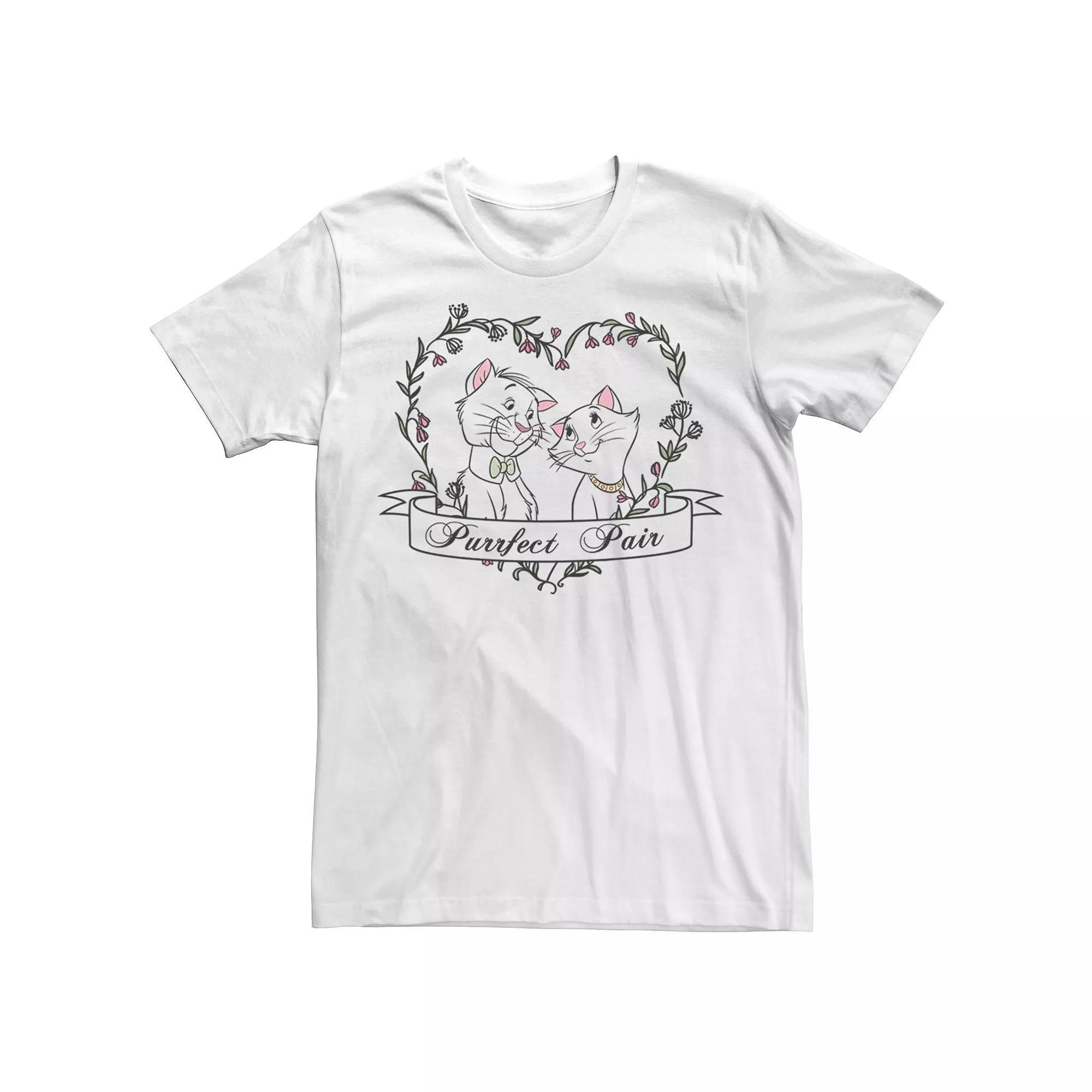Big & Tall Disney The Aristocats Duchess & Thomas Purrfect Pair Tee, Men's, Size: 4XL, White Product Image