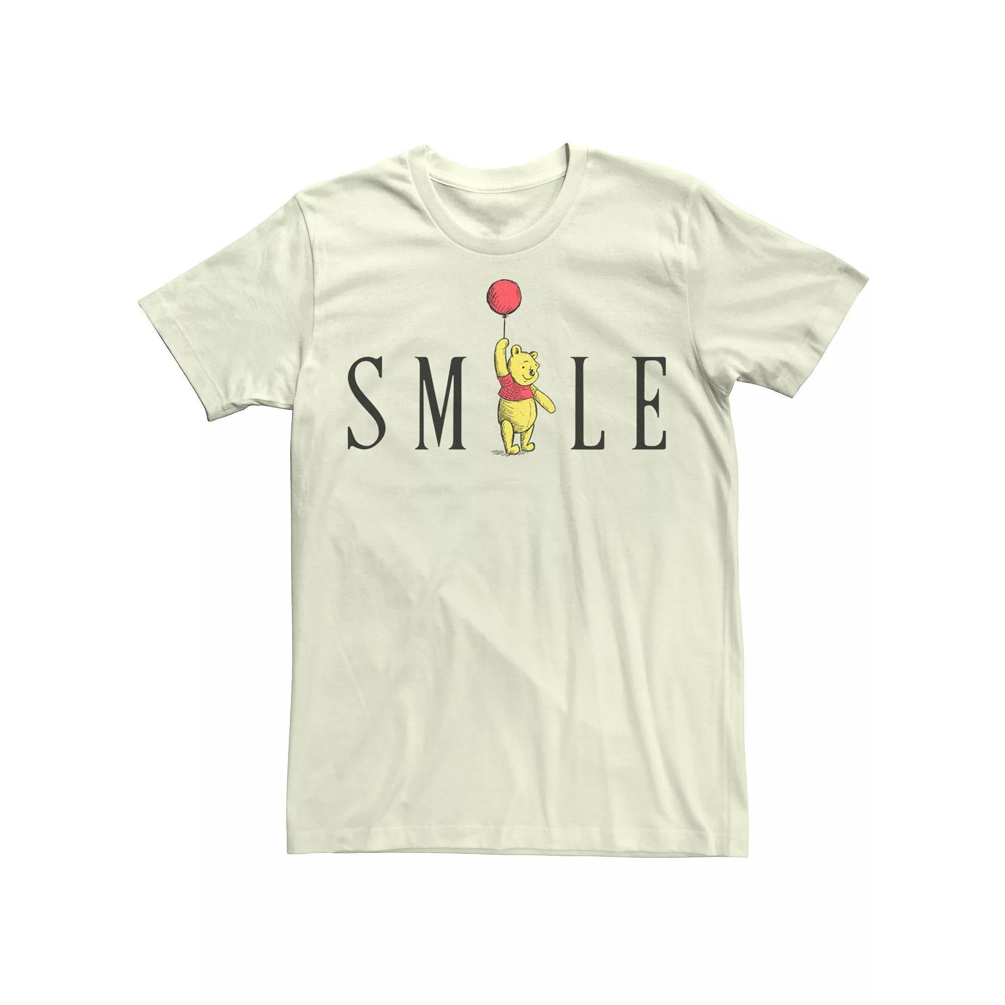 Disney's Winnie The Pooh Men's Smile Balloon Graphic Tee, Size: Small, Natural Product Image