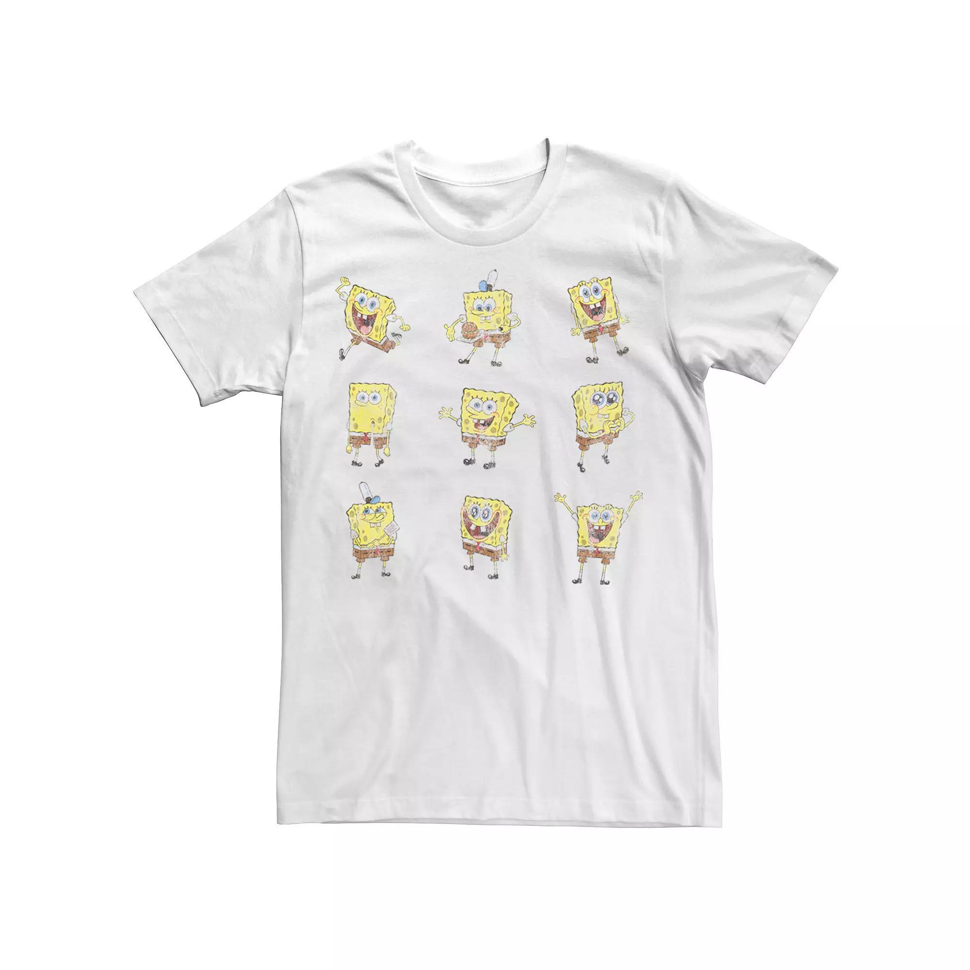 Big & Tall SpongeBob SquarePants Poses Grid Tee, Men's, Size: 5XL, White Product Image