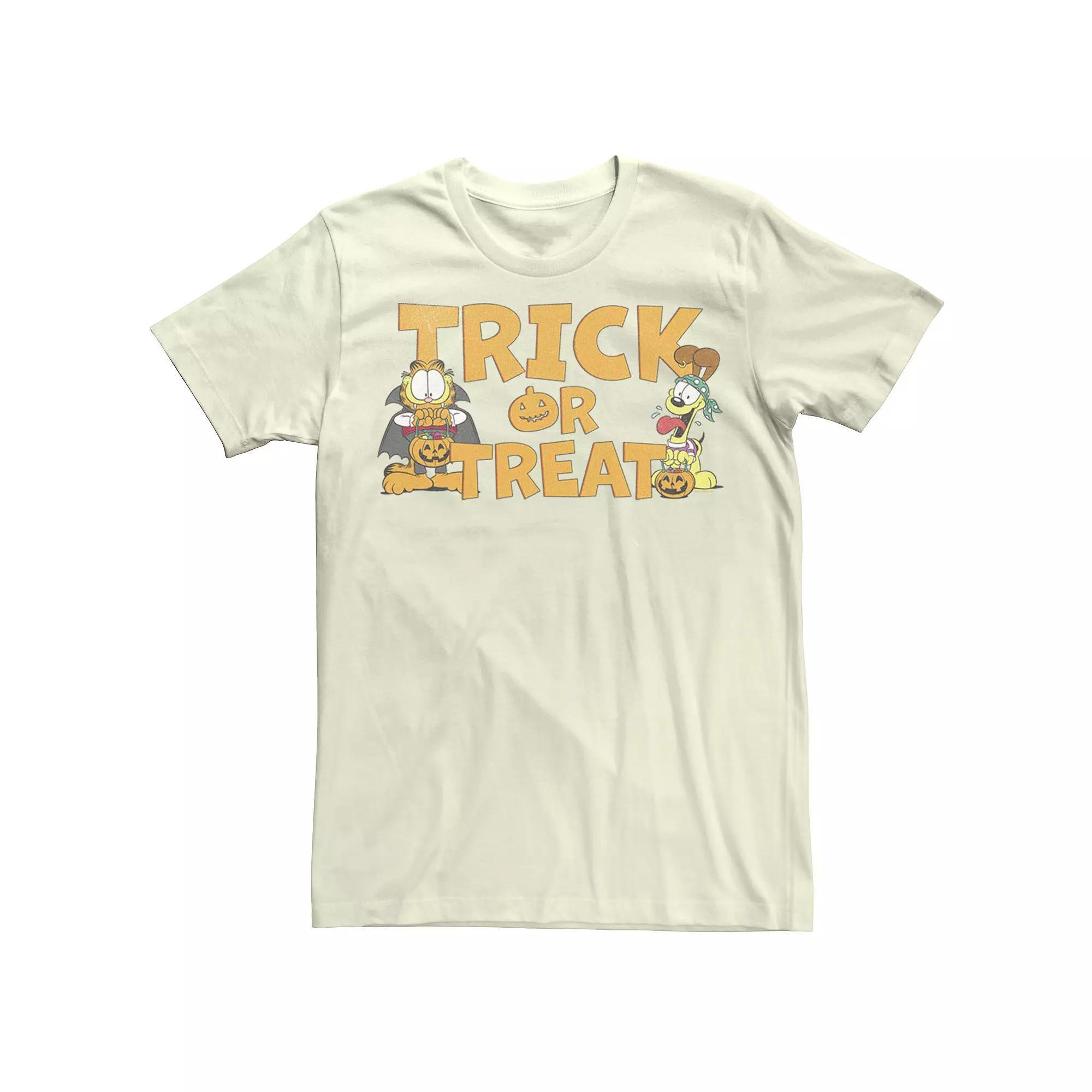 Men's Garfield Halloween Text Tee, Size: Medium, Natural Product Image