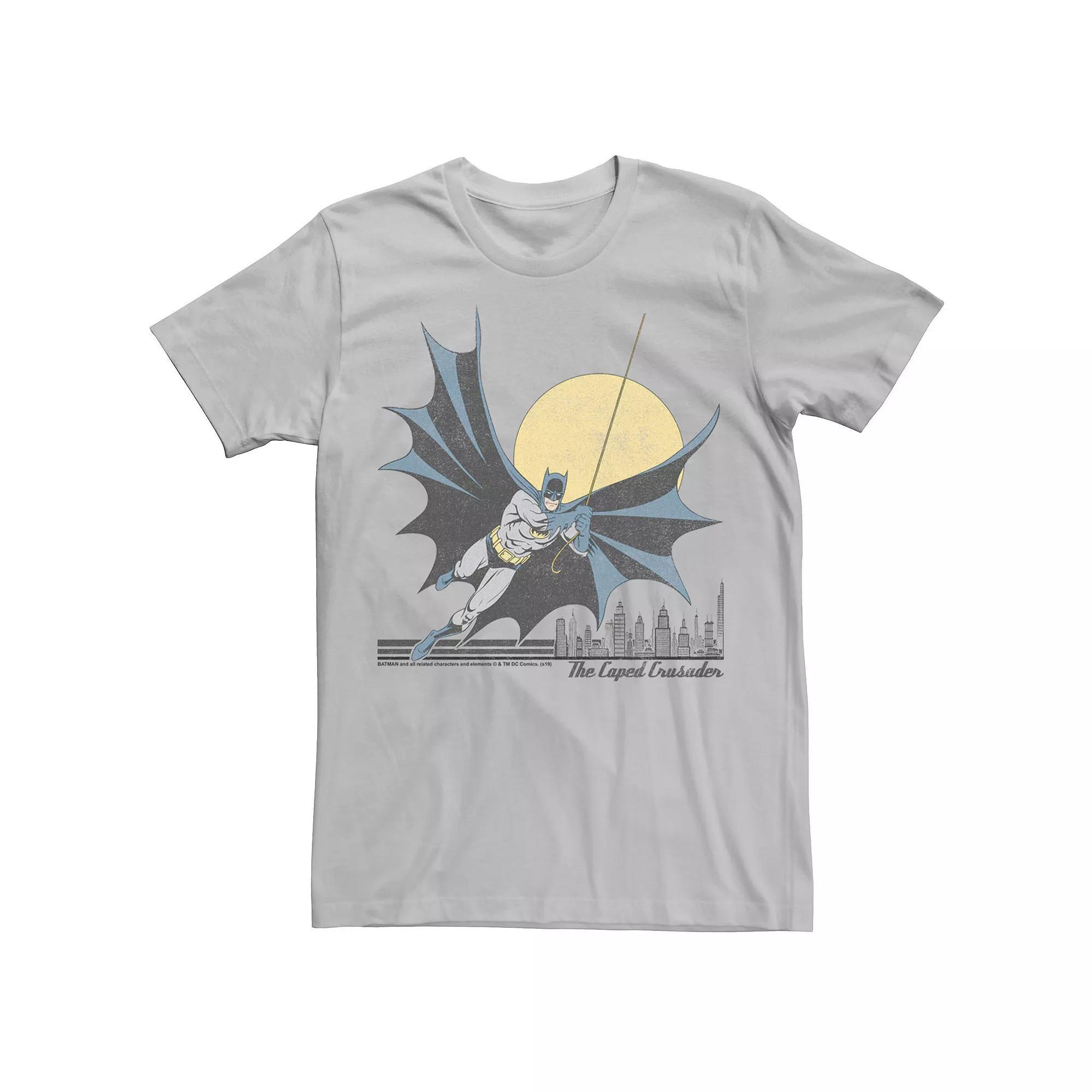 Men's Batman Night Swing Portrait Tee, Size: Small, Silver Product Image