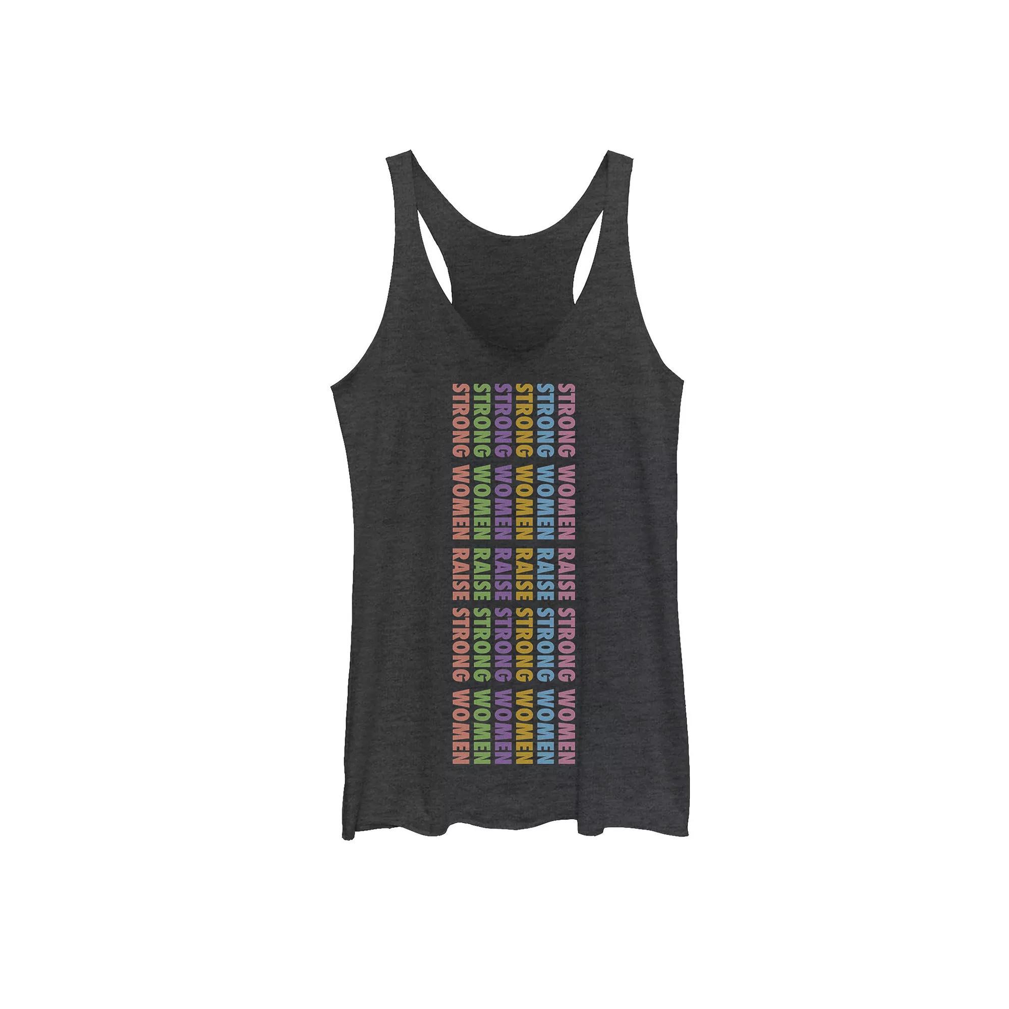 Juniors' "Strong Women" Women's Empowerment Tank Top, Girl's, Size: Medium, Black Grey Product Image