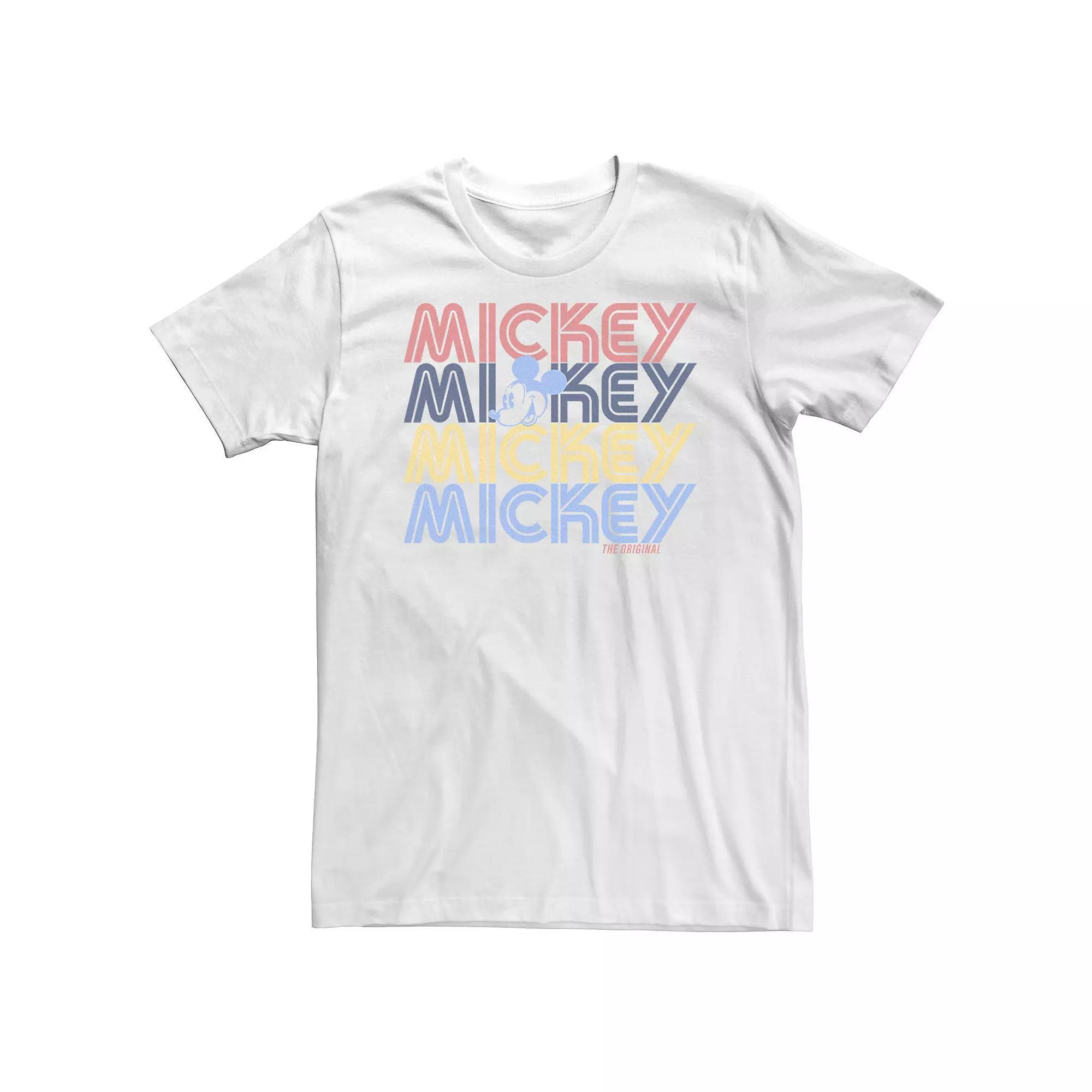 Disney's Mickey Mouse Big & Tall Word Stack Tee, Men's, Size: XXL Tall, White Product Image
