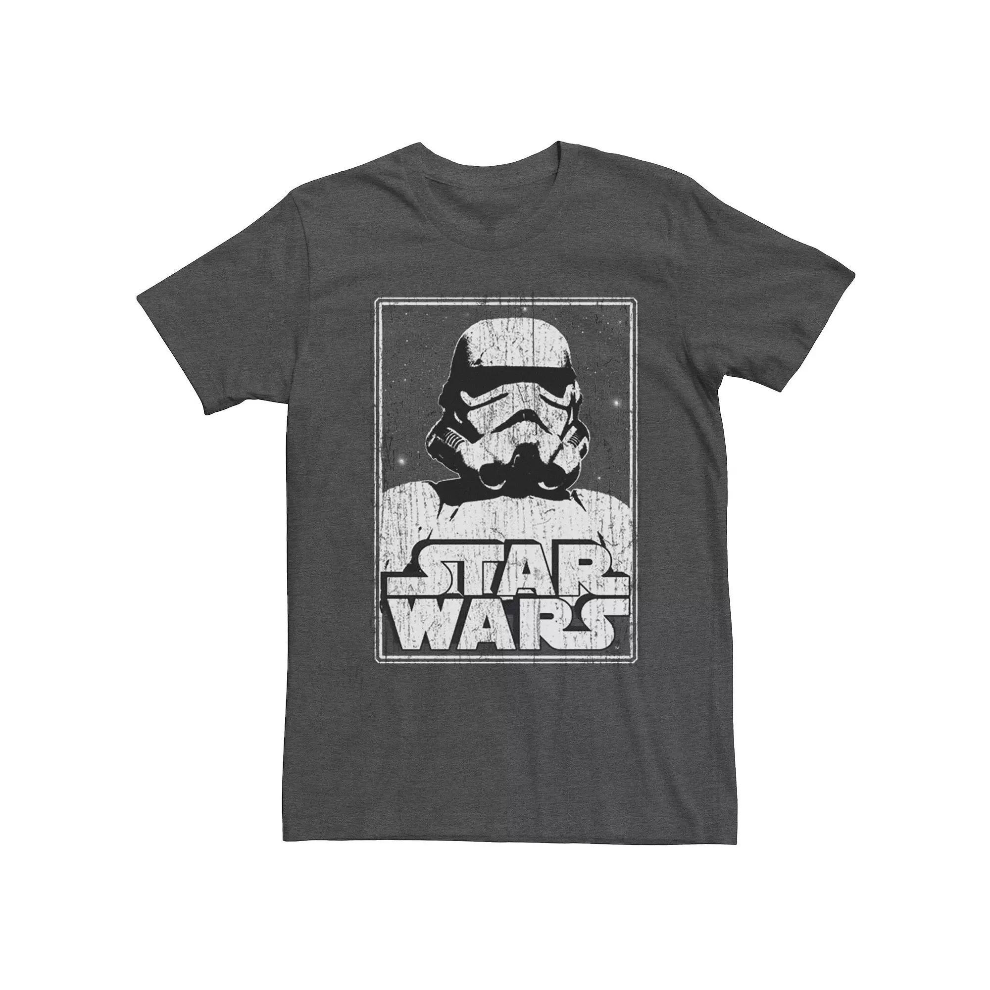 Mens Star Wars Stormtrooper Logo Night Distress Graphic Tee Grey Heather Product Image