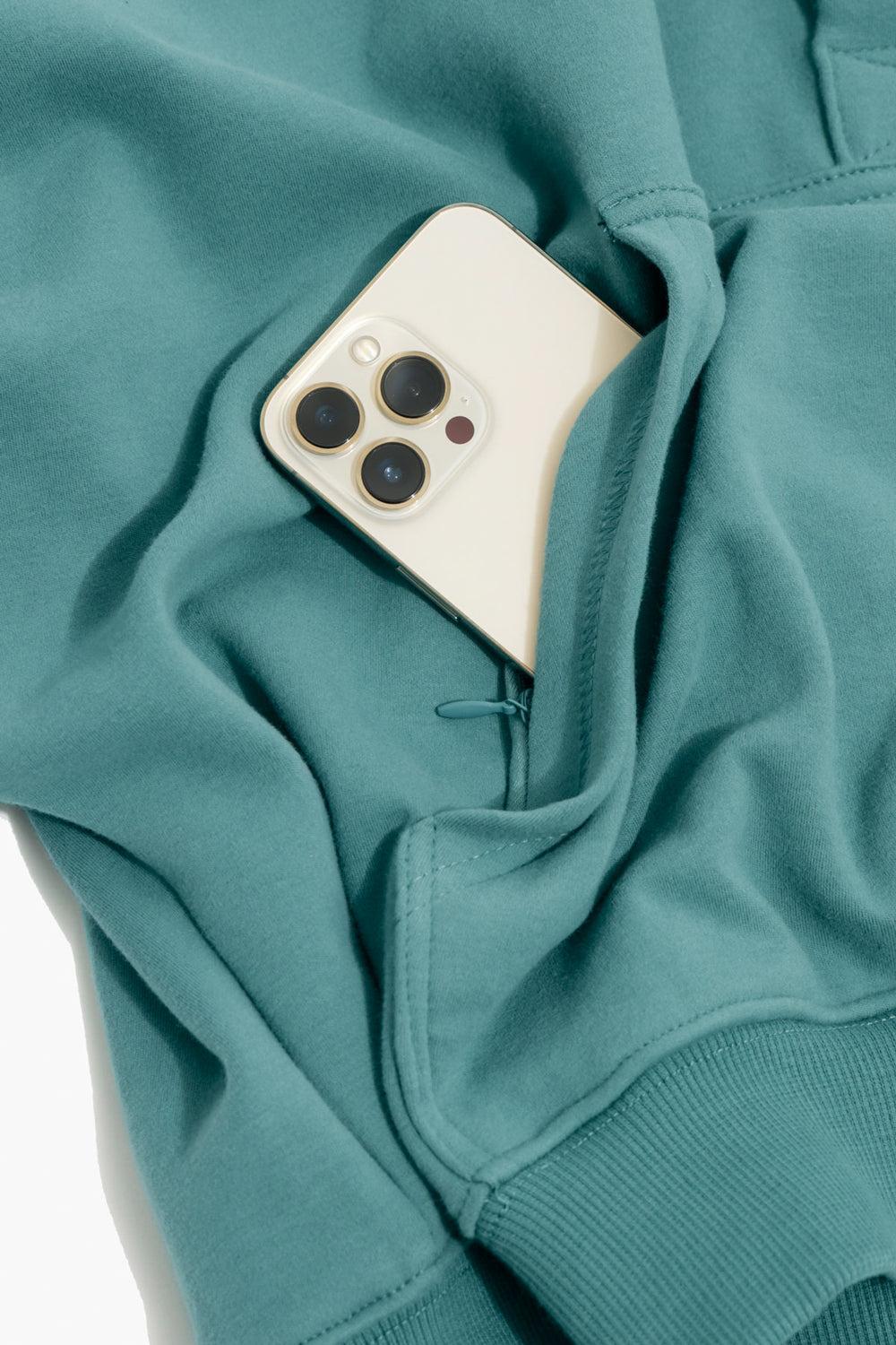 Ooey Gooey Half Zip Sweater - Turquoise Product Image