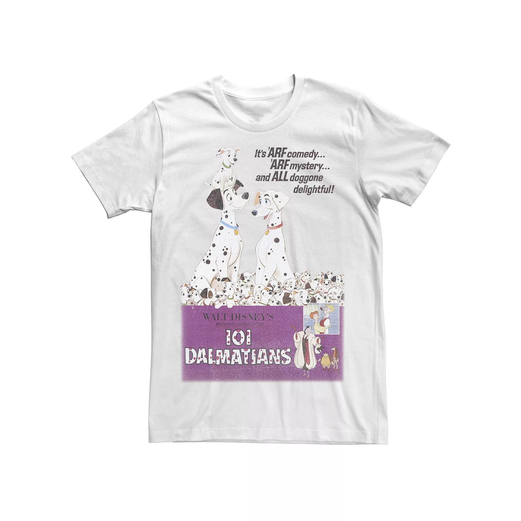 Big & Tall 101 Dalmations Vintage Poster Variant Vintage Tee, Men's, Size: 4XLT, White Product Image