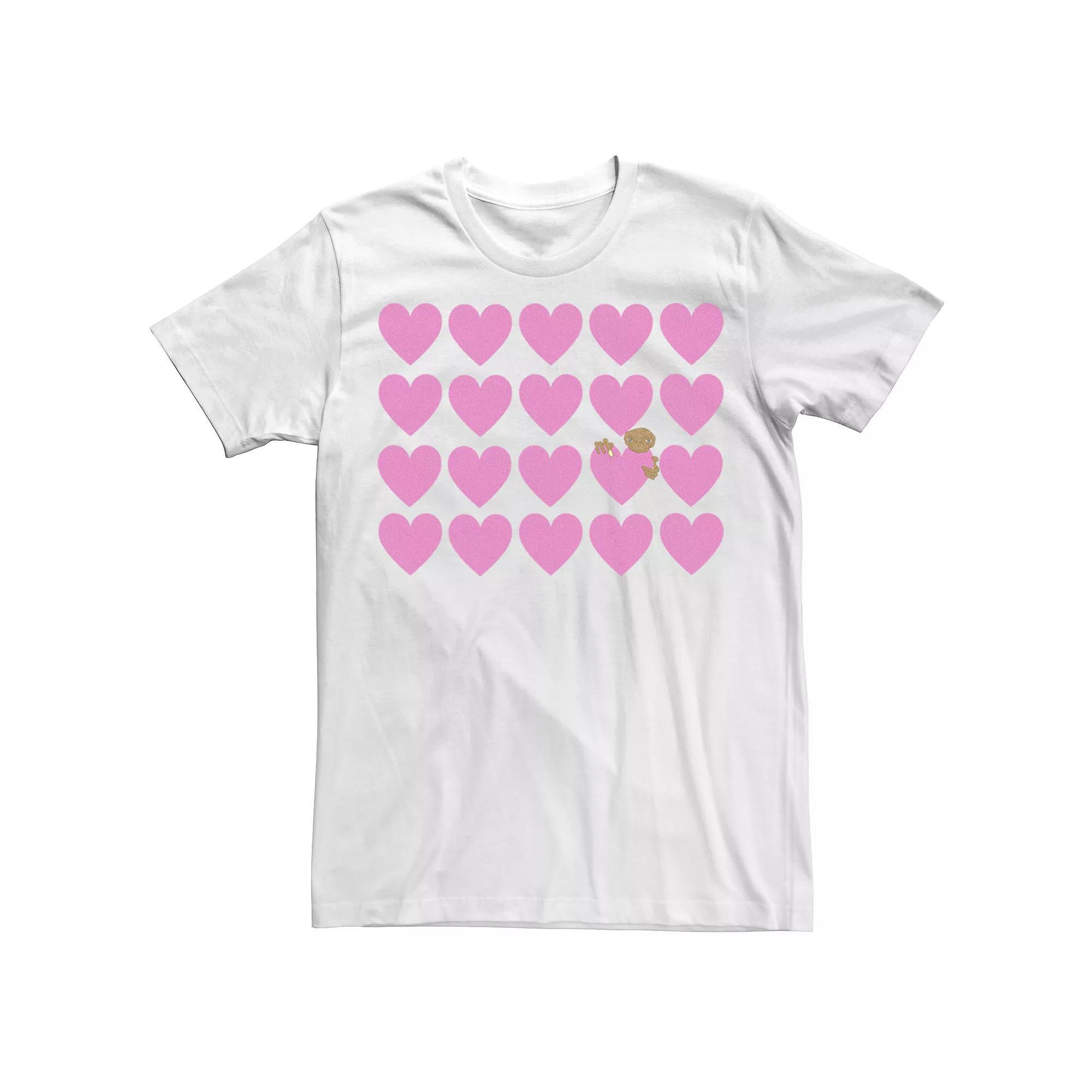 Men's E.T. Peeking Hearts Tee, Size: XXL, White Product Image