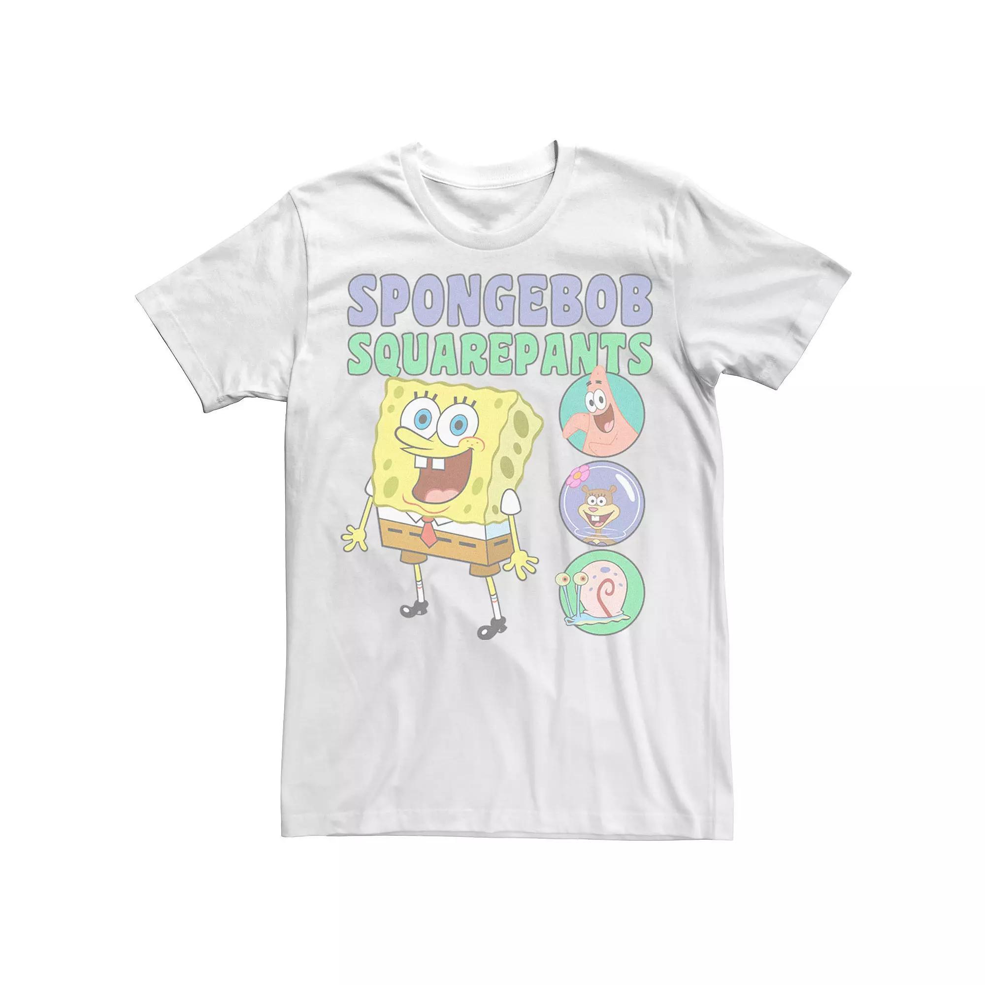Men's SpongeBob SquarePants Friends In Bubbles Tee, Size: Large, White Product Image