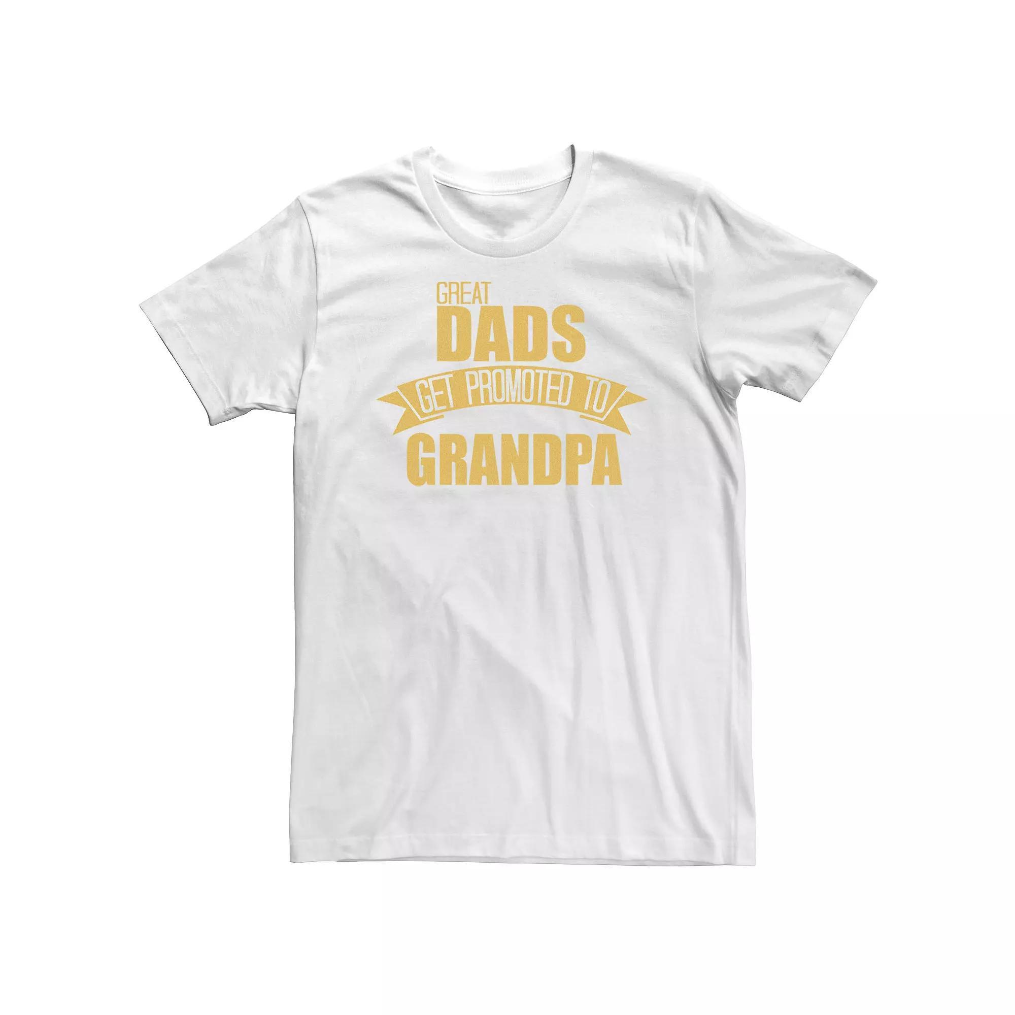 Big & Tall Father's Day Great Dads Get Promoted To Grandpa Tee, Men's, Size: 5XL, White Product Image