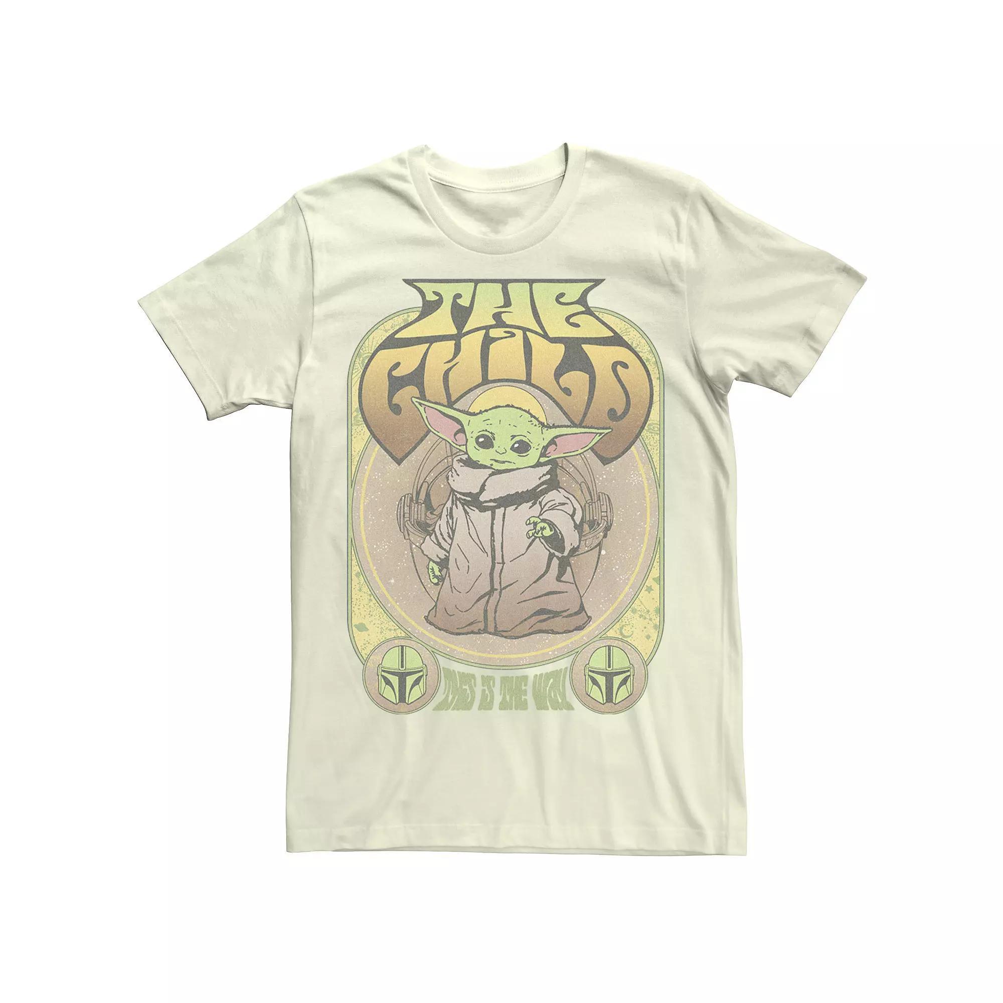 Men's Star Wars: The Mandalorian The Child This Is The Way Grogu Retro Tee, Size: Medium, Natural Product Image