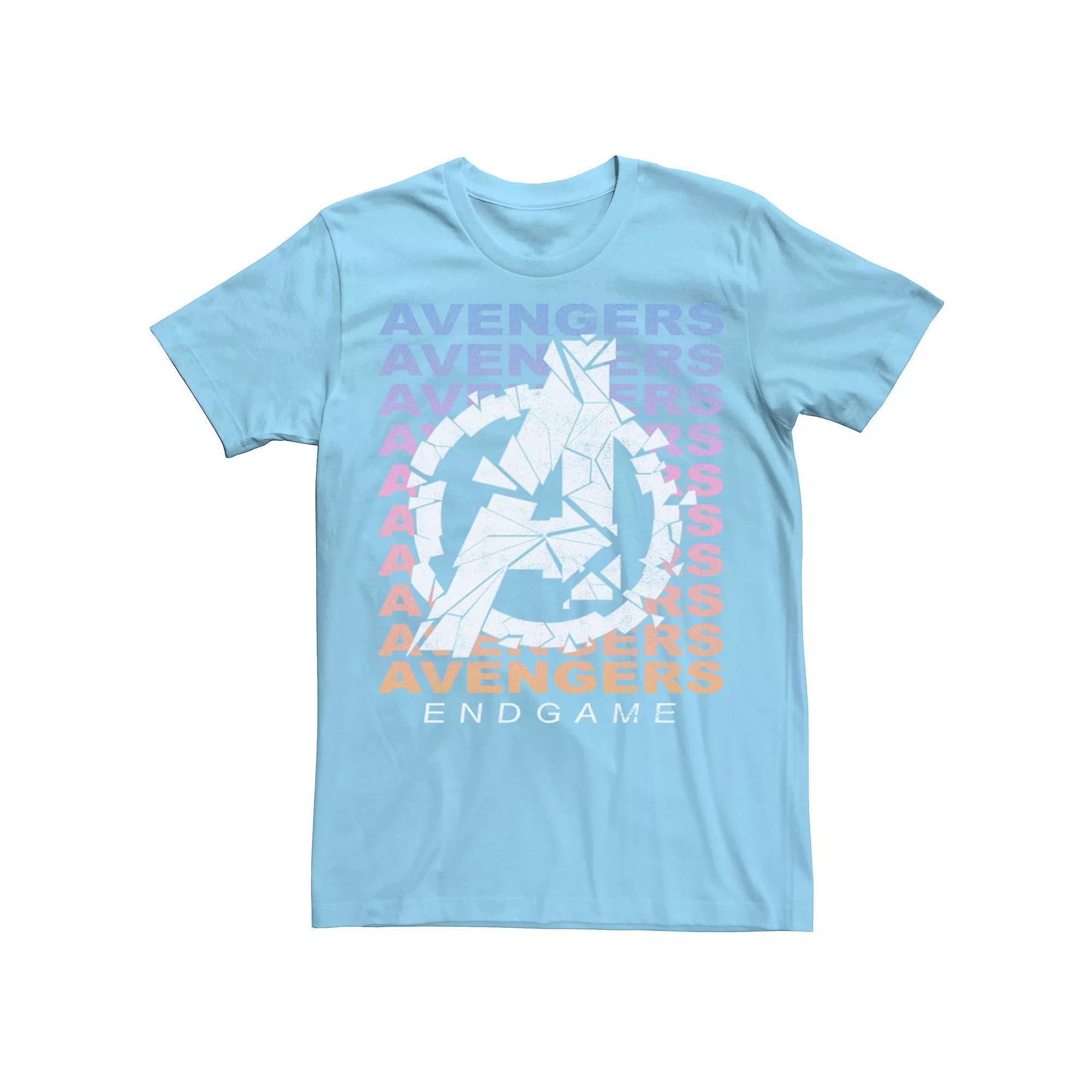 Men's Marvel Avengers: Endgame Gradient Logo Shatter Tee, Size: Small, Light Blue Product Image