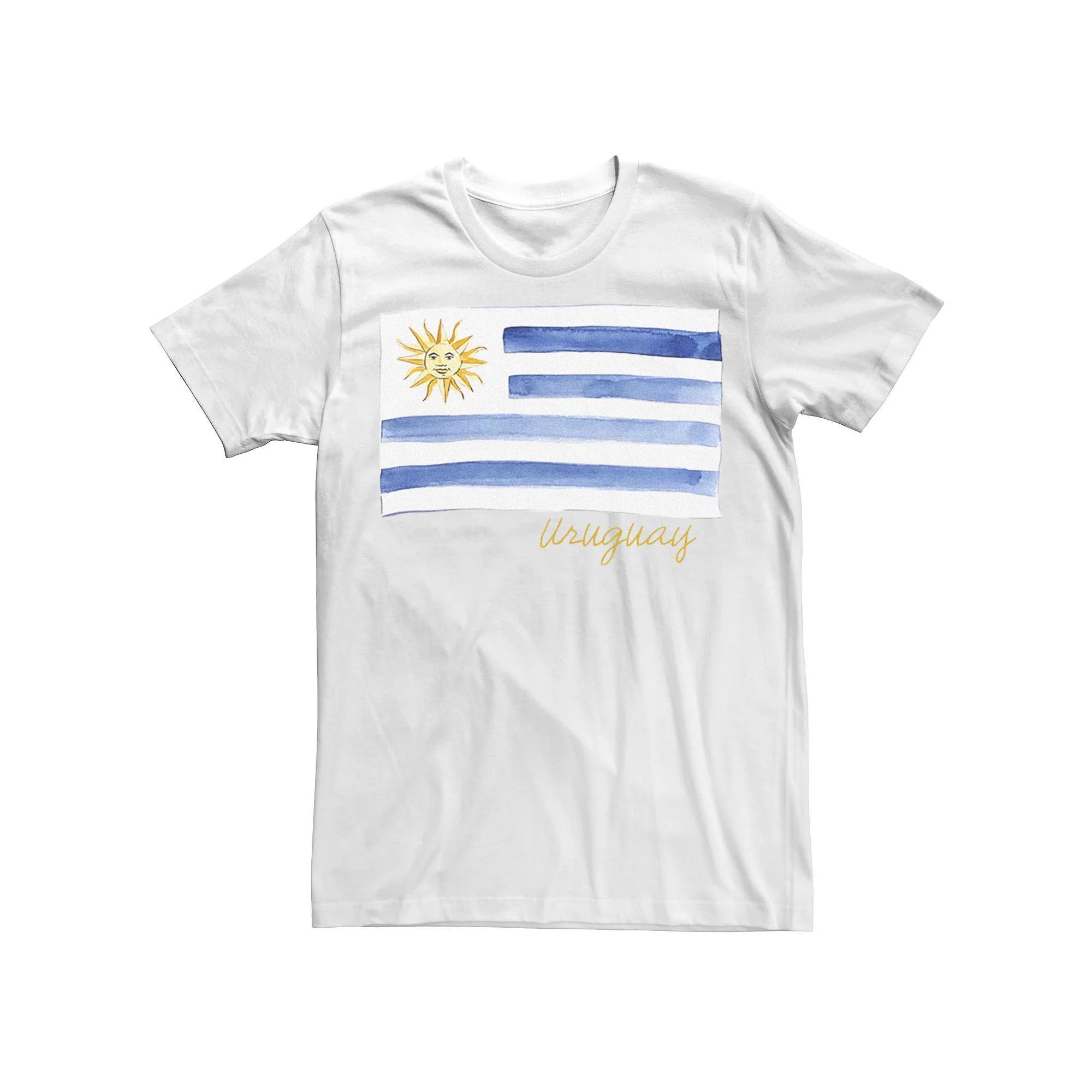 Men's HHM Uruguay Flag Watercolor Tee, Size: XS, White Product Image
