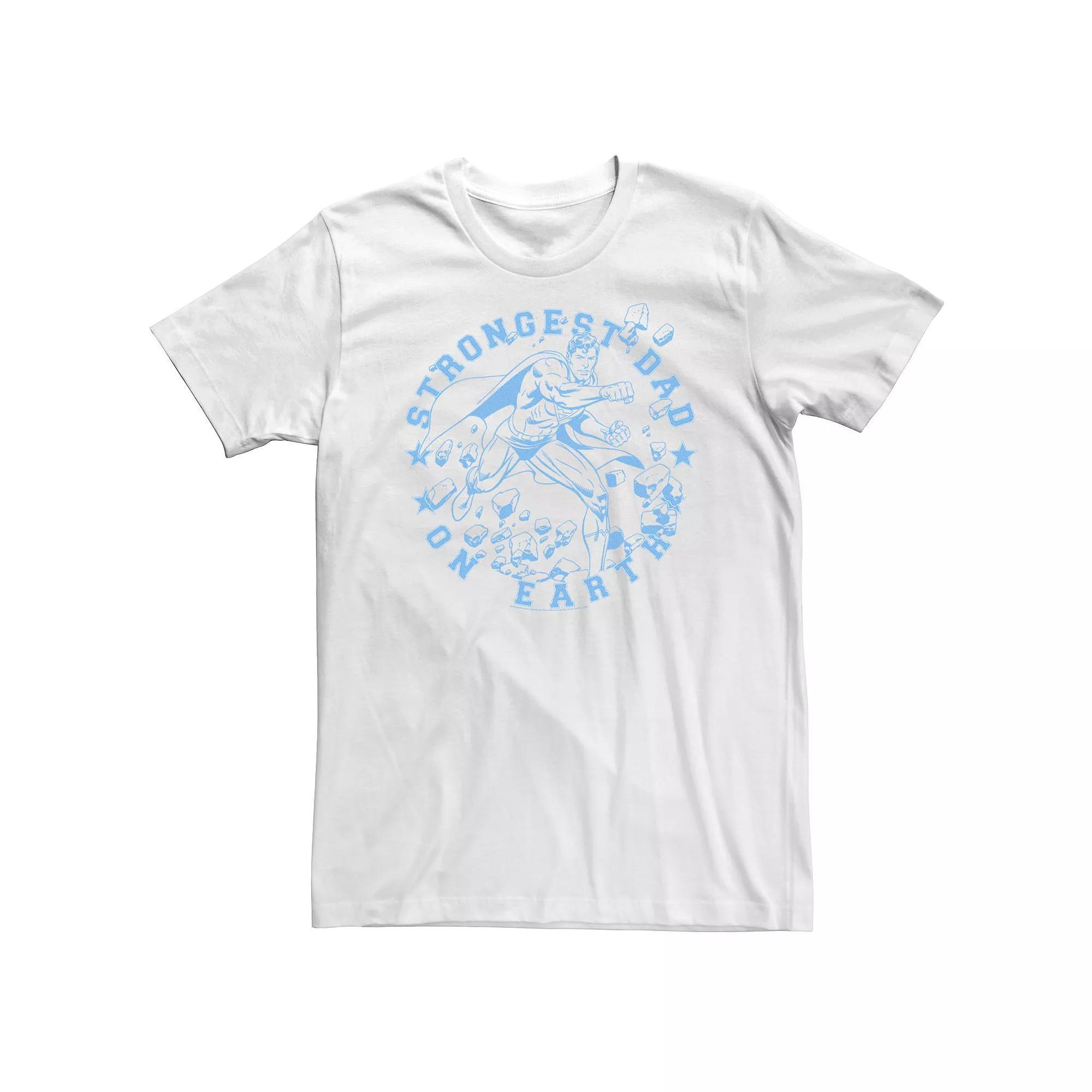Big & Tall DC Comics Superman "Strongest Dad On Earth" Tee, Men's, Size: XXL Tall, White Product Image