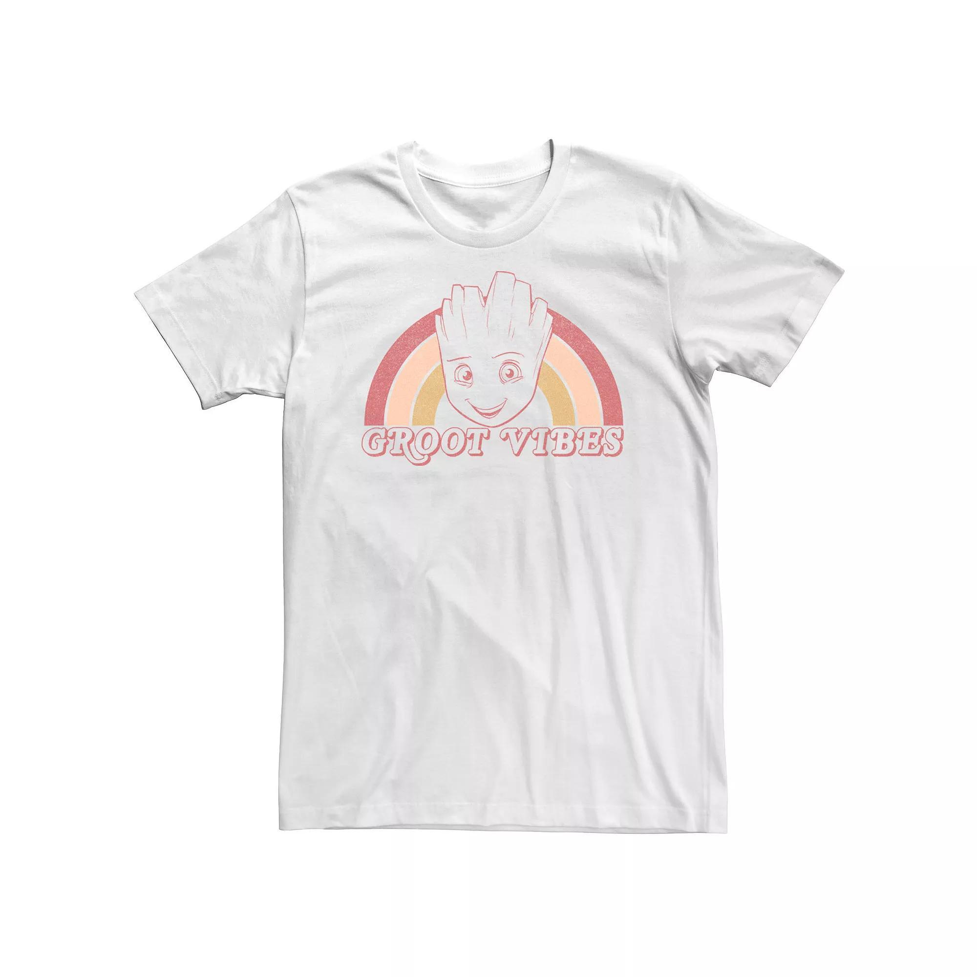 Big & Tall Marvel Guardians of the Galaxy Classic Lets Groot Rainbow Colors Tee, Men's, Size: 3XL Tall, White Product Image