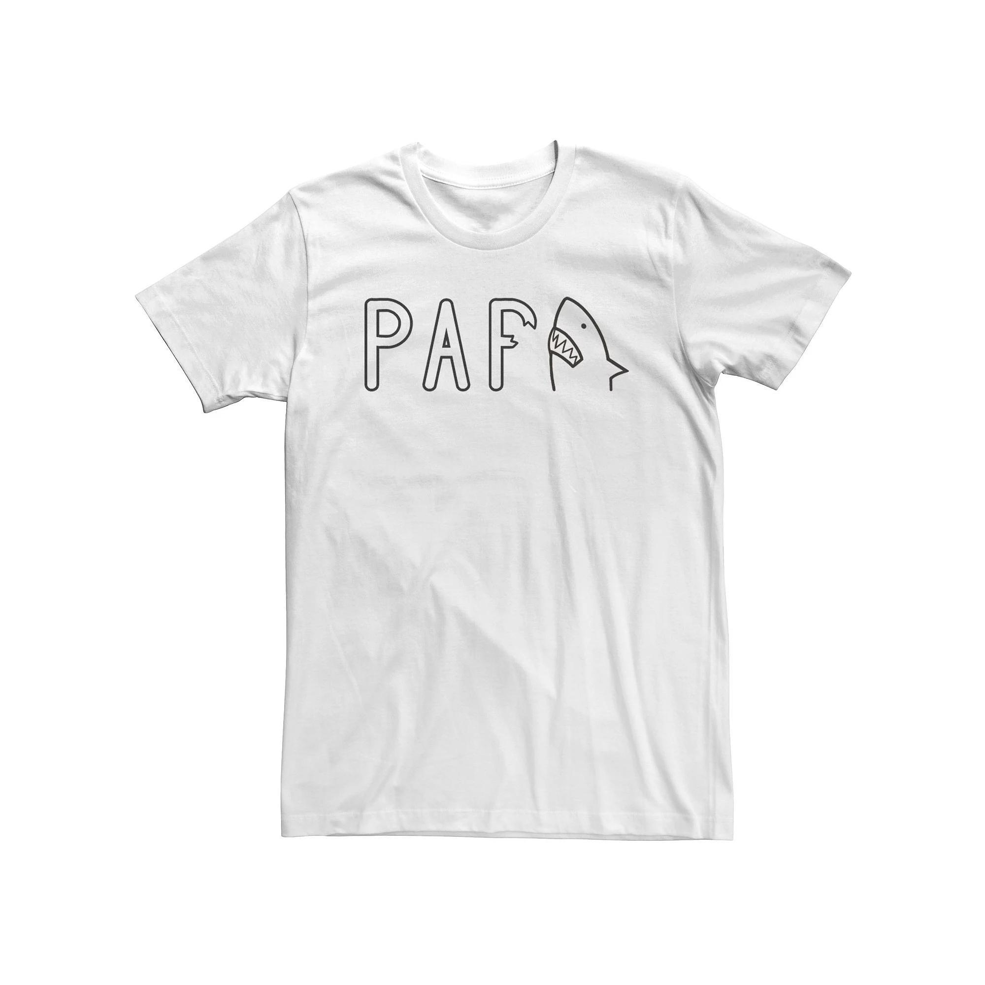 Big & Tall Father's Day Papa Shark Bite Tee, Men's, Size: 5XL, White Product Image