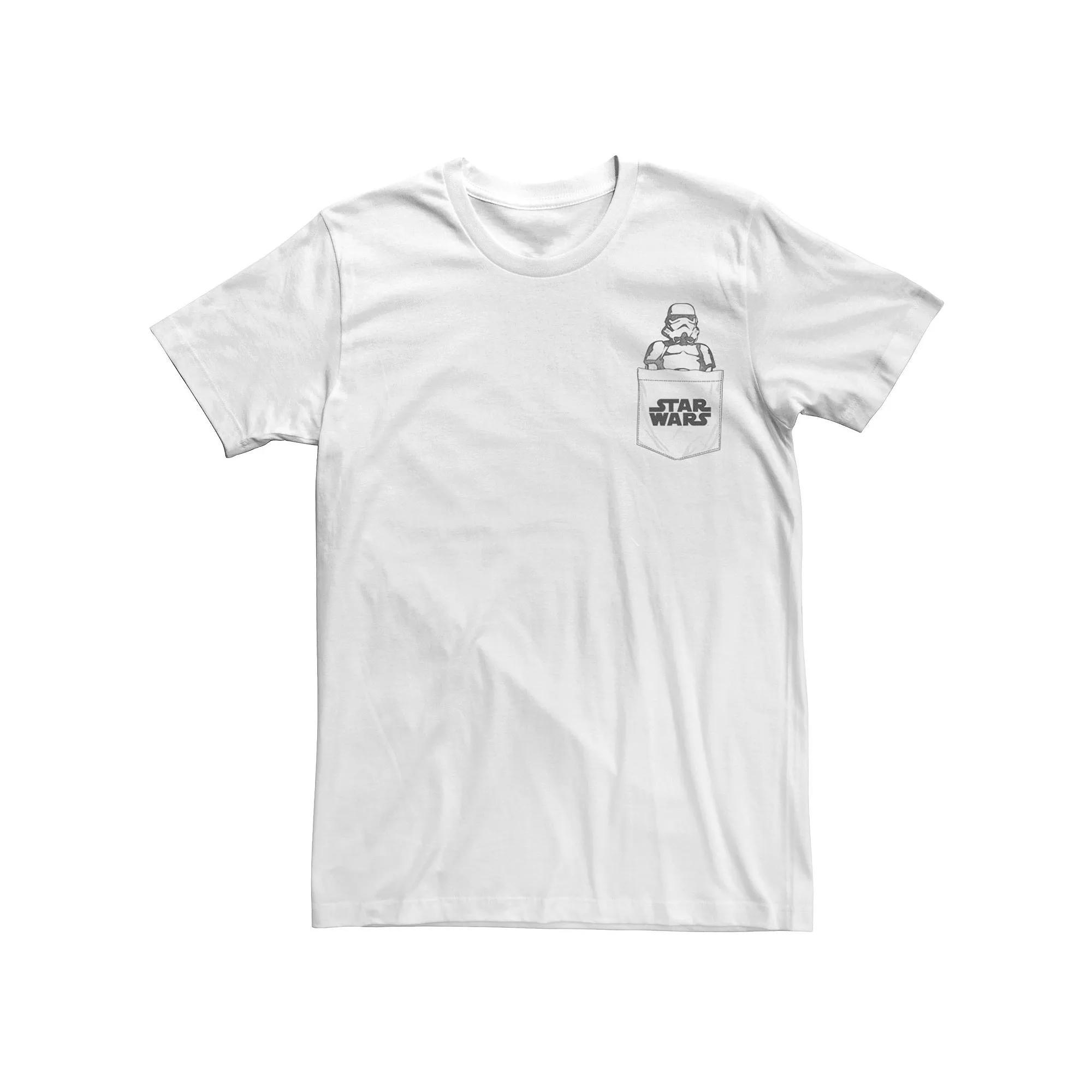 Men's Star Wars Stormtrooper Title Logo Pocket Tee, Size: Small, White Product Image