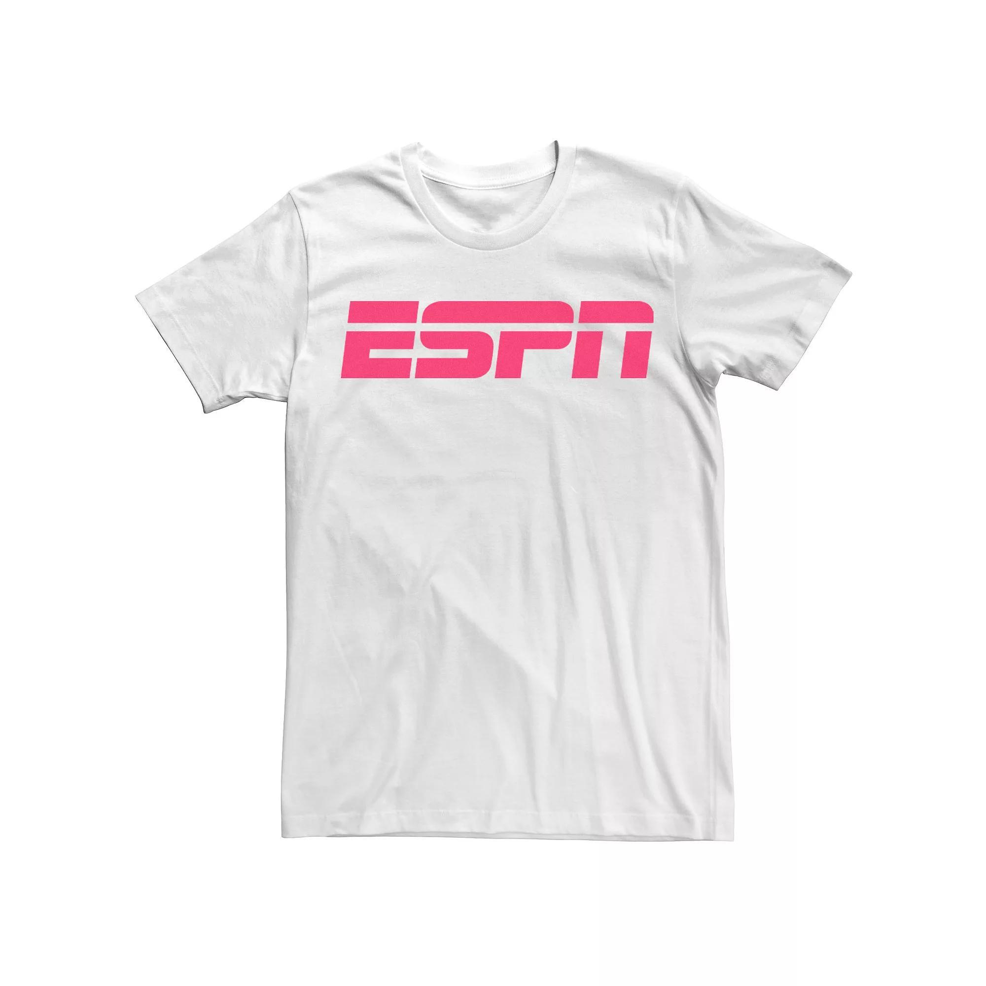 Men's ESPN Black Logo Tee, Size: Large, White Product Image