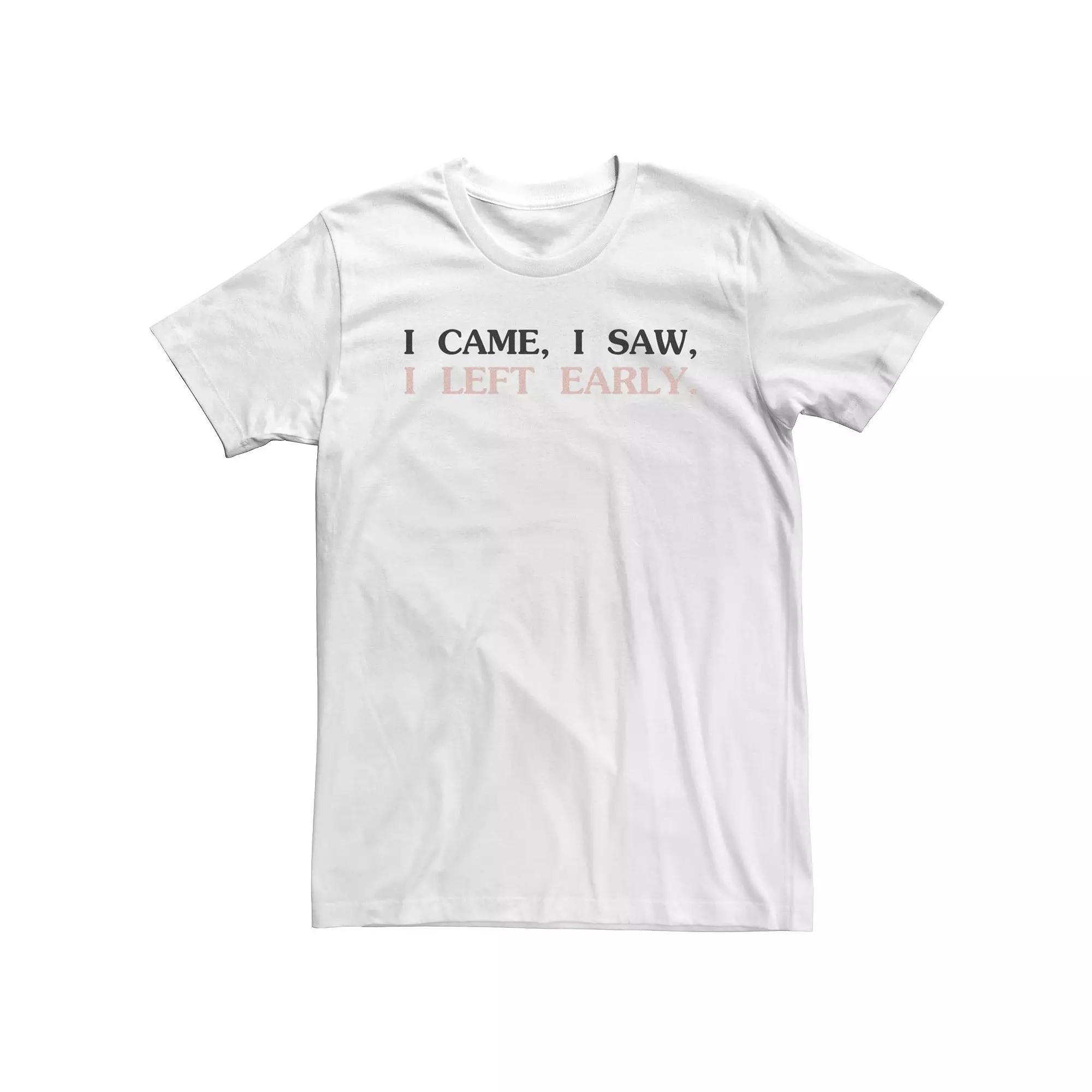 Big & Tall I Came, I Saw, I Left Early Graphic Tee, Men's, Size: 3XB, White Product Image