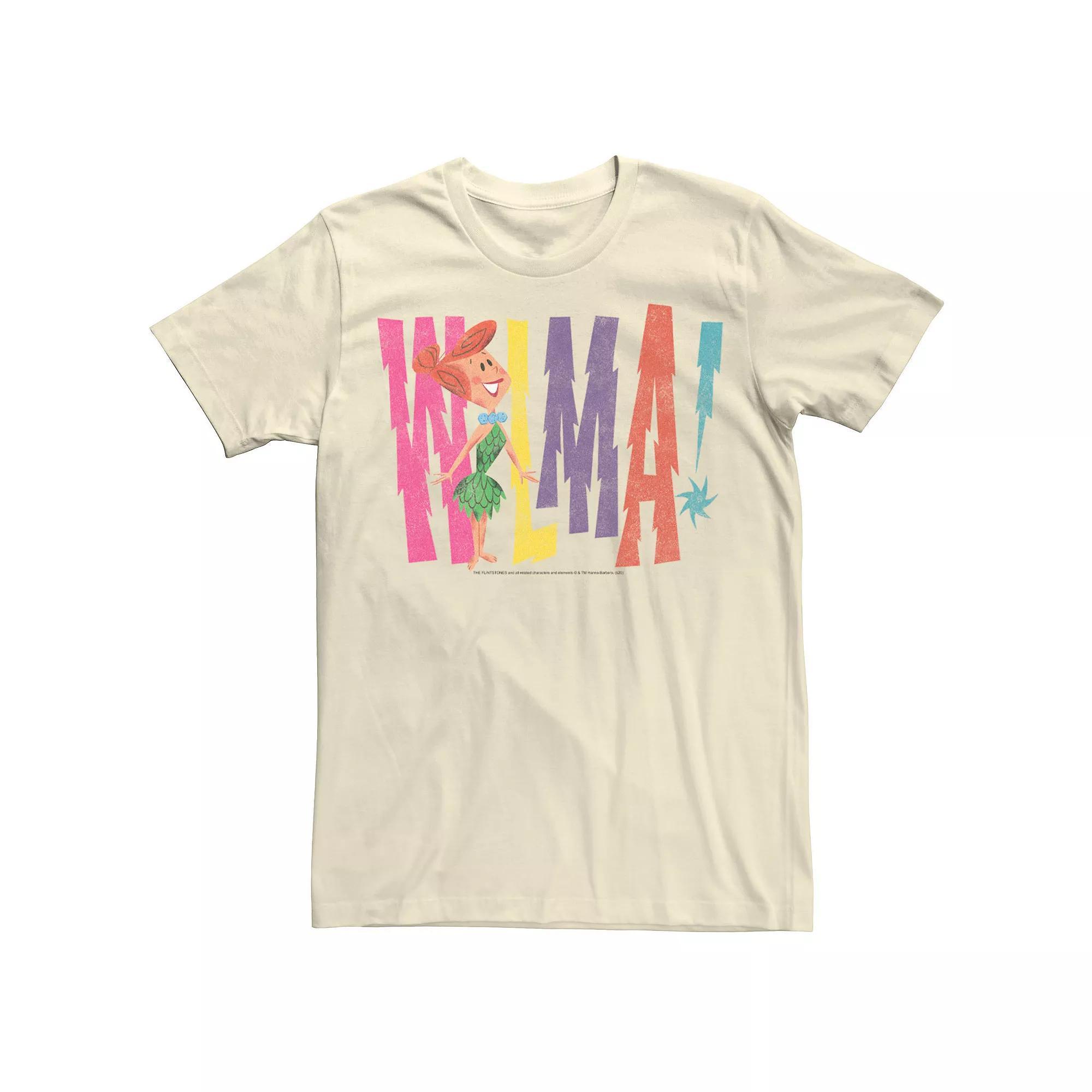 Men's The Flintstones Wilma Vintage Distressed Tee, Size: Medium, Natural Product Image