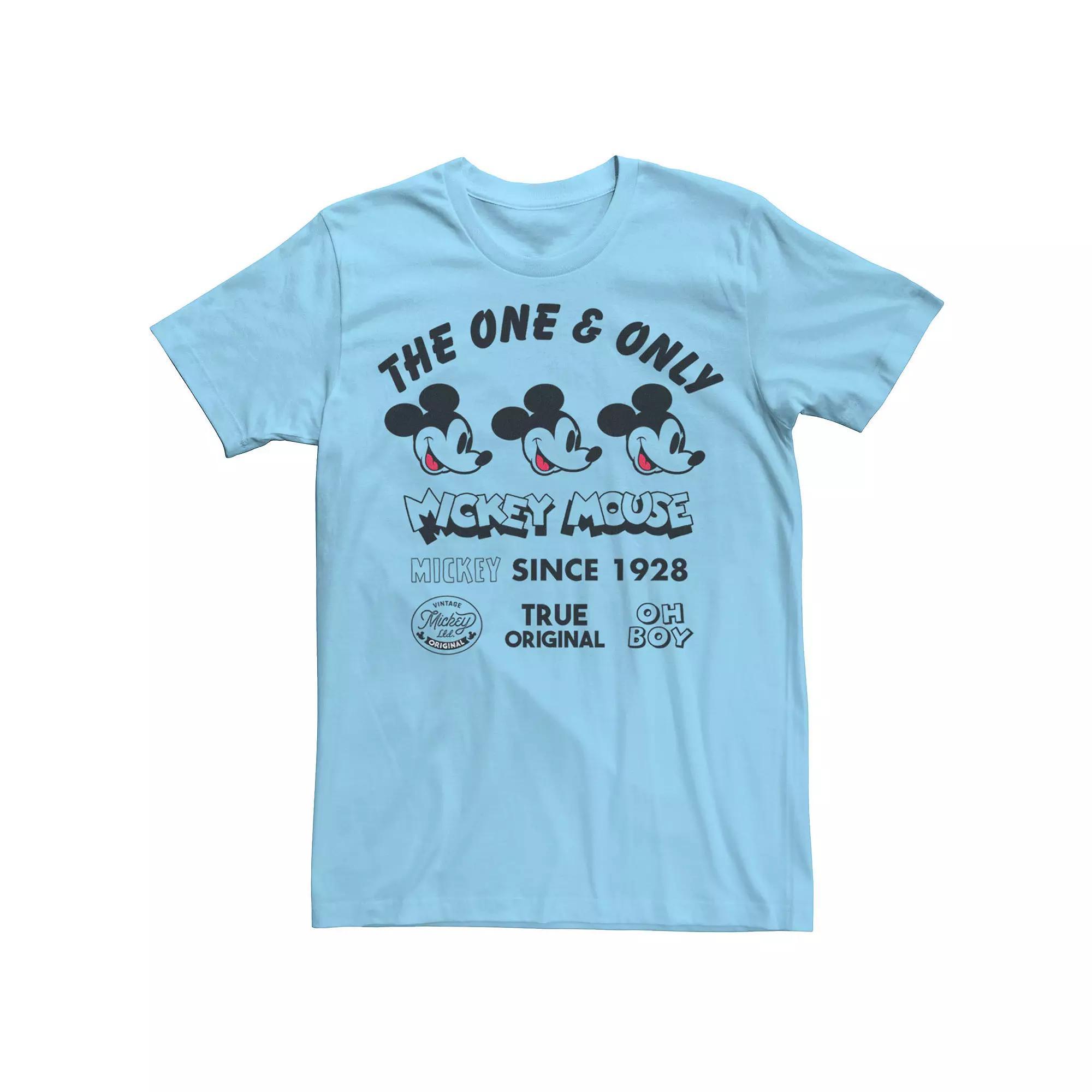 Disney's Mickey Mouse Since 1928 Men's Tee, Size: Small, Light Blue Product Image