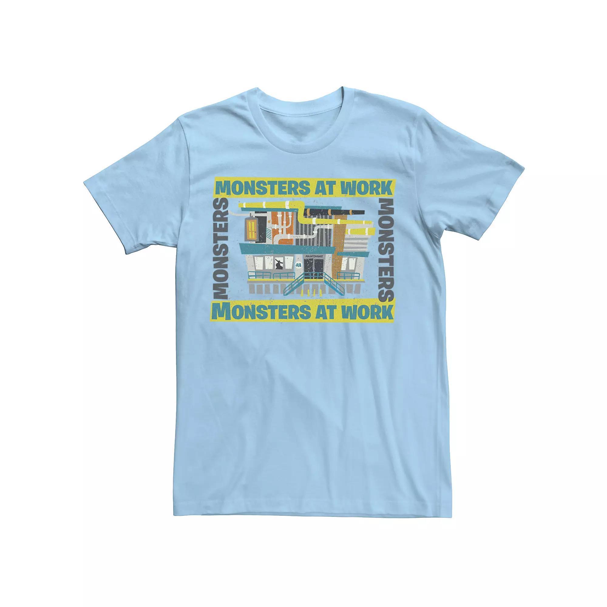 Disney / Pixar's Monsters At Work Men's Building Logo Tee, Boy's, Size: Medium, Light Blue Product Image