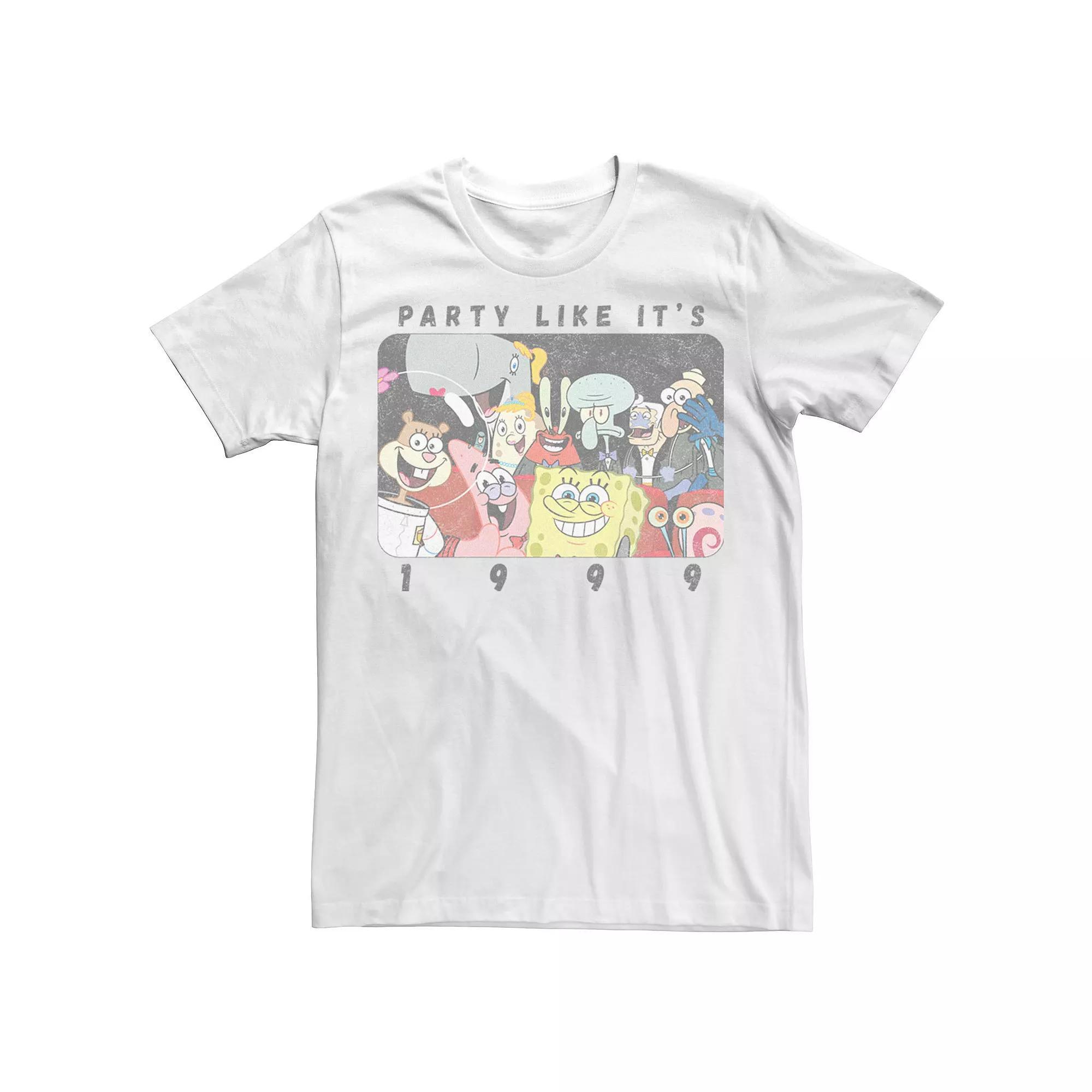 Men's SpongeBob SquarePants Party Like It's 1999 Tee, Size: XXL, White Product Image