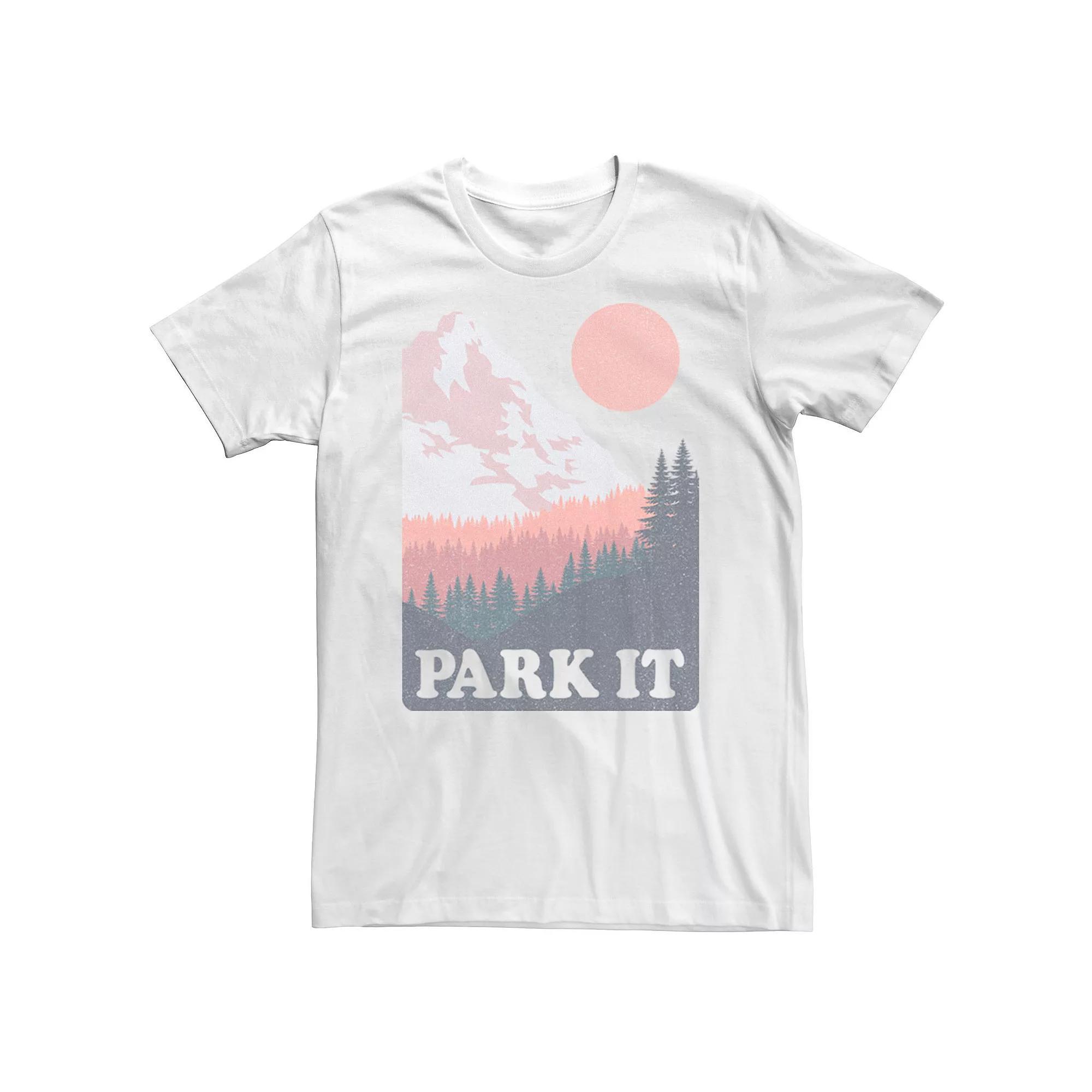 Men's Park It Mountain and Forest Landscape Tee, Size: Large, White Product Image