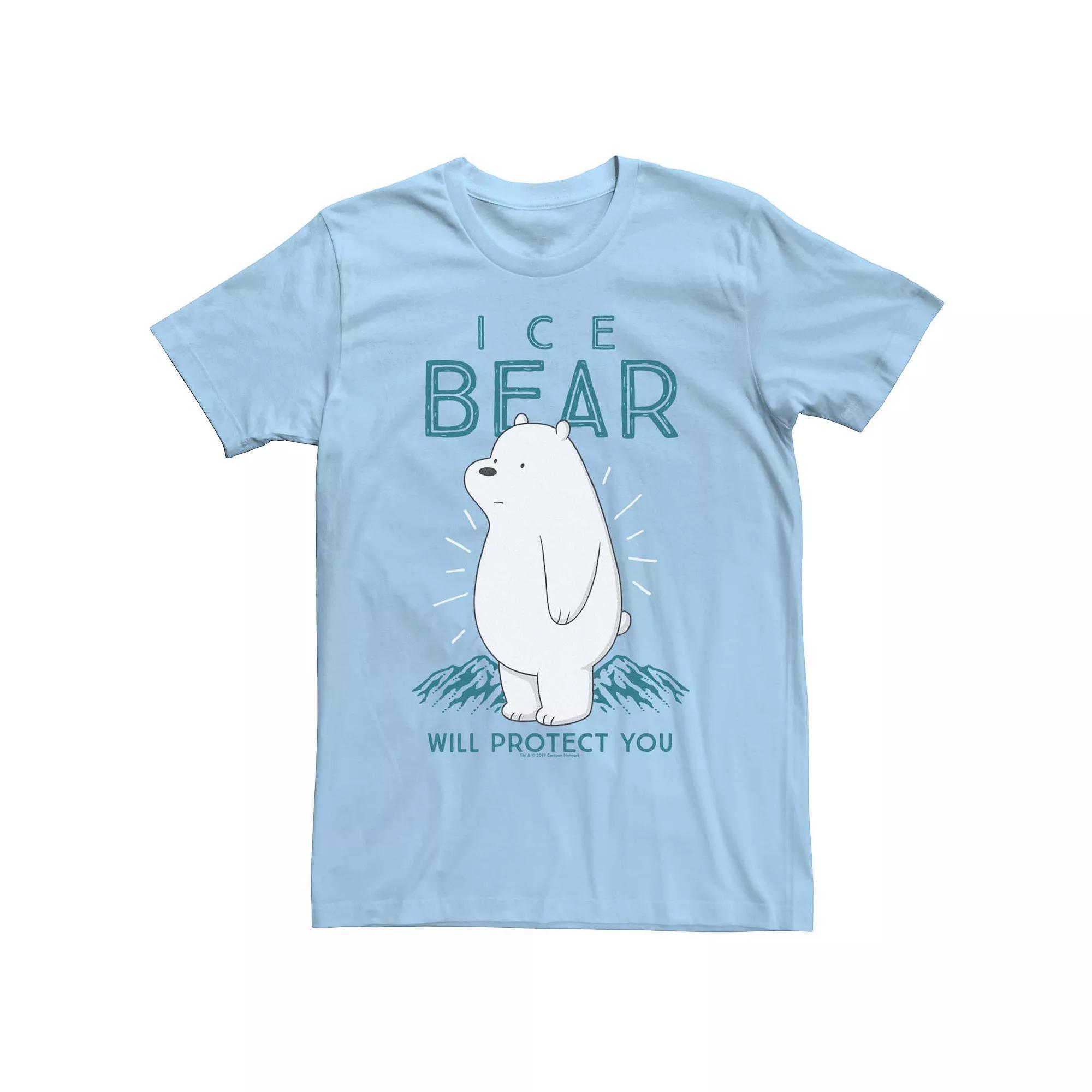Men's We Bare Bears Ice Bear Will Protect You Portrait Tee, Size: Small, Light Blue Product Image