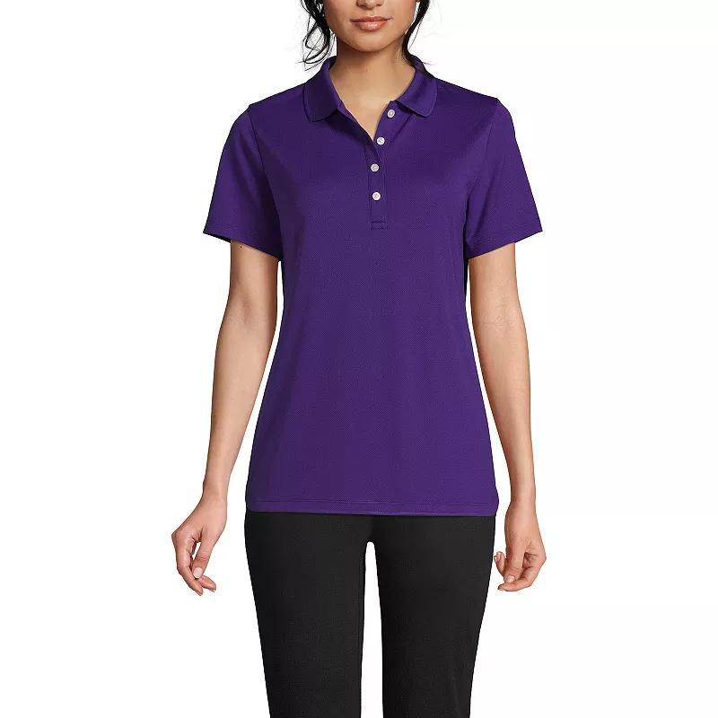 Women's Lands' End Short Sleeve Solid Active Polo Shirt, Size: XL, True Blue Product Image