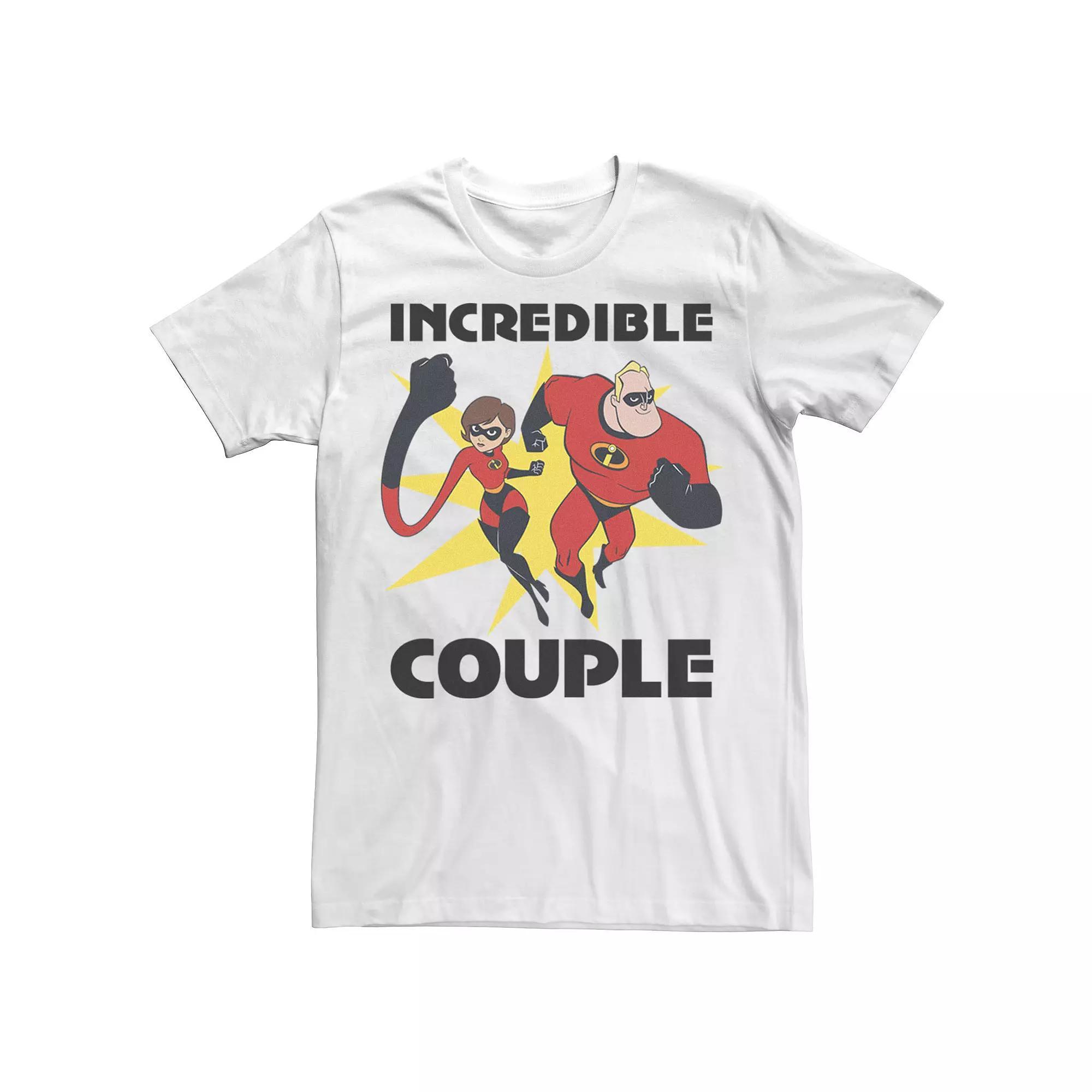 Disney / Pixar's The Incredibles 2 Men's Incredible Couple Duo Portrait Tee, Size: Medium, White Product Image