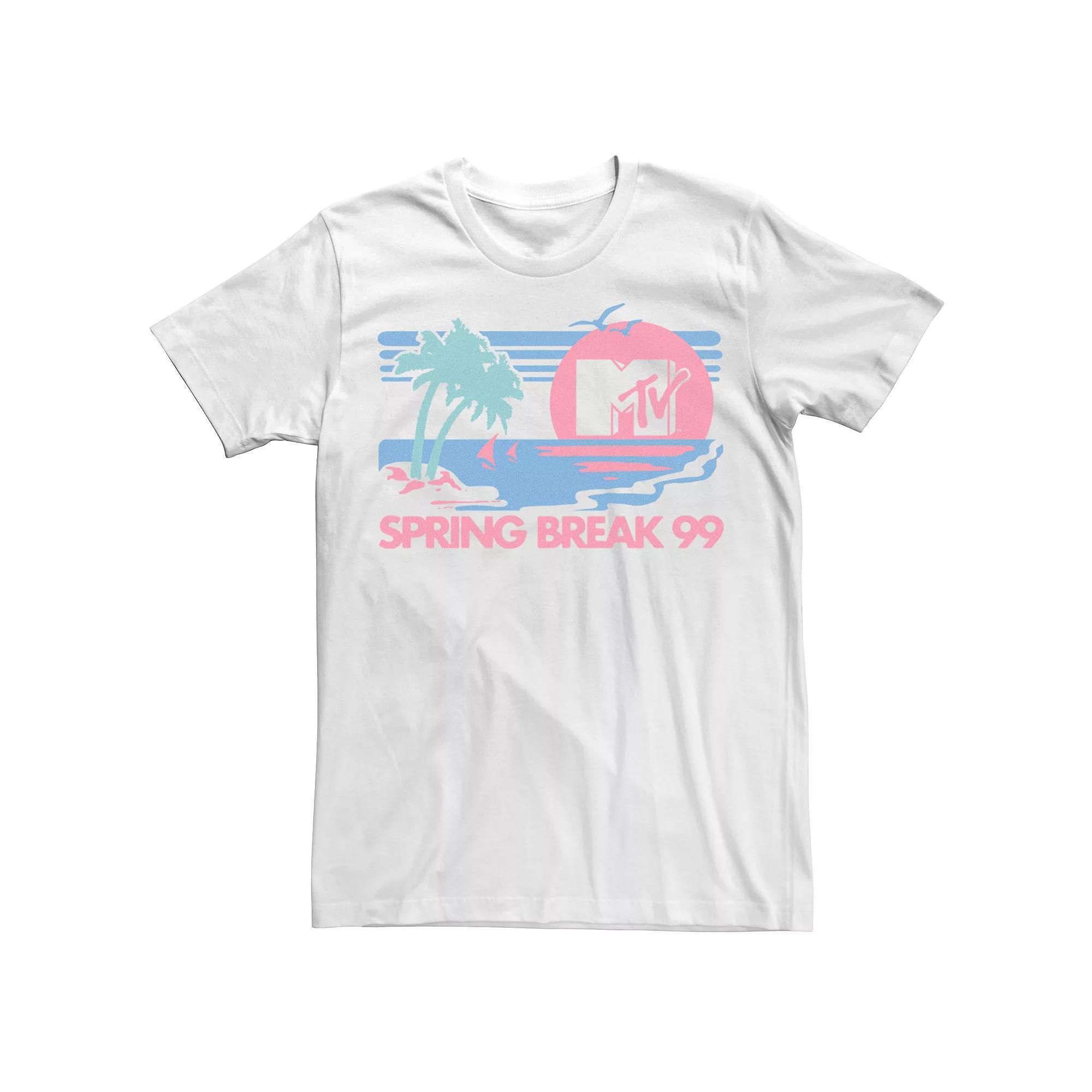 Big & Tall MTV Pastel Colors Beach Spring Break Logo Tee, Men's, Size: 3XL, White Product Image