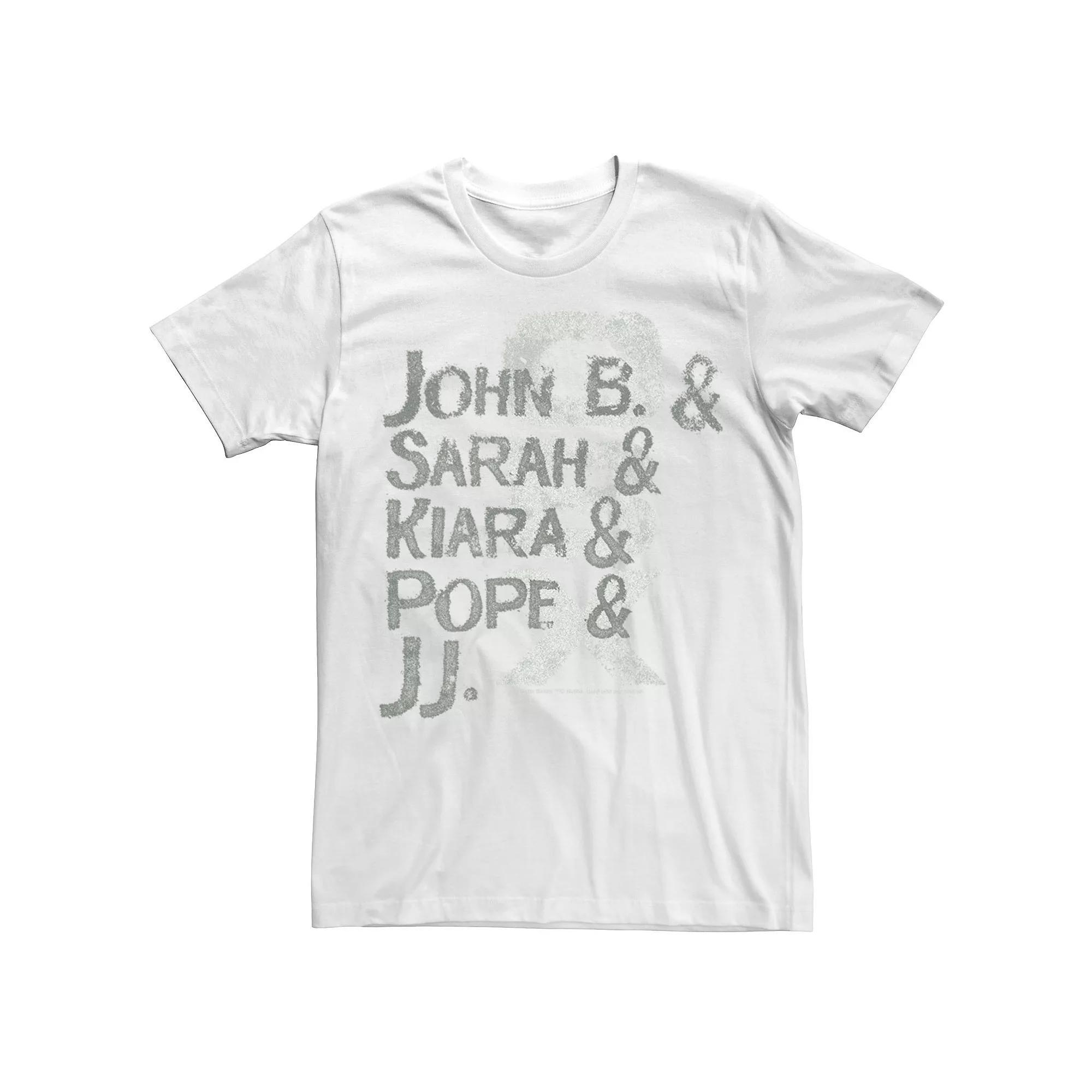 Men's Outer Banks Distressed Name Stack Tee, Boy's, Size: XS, White Product Image