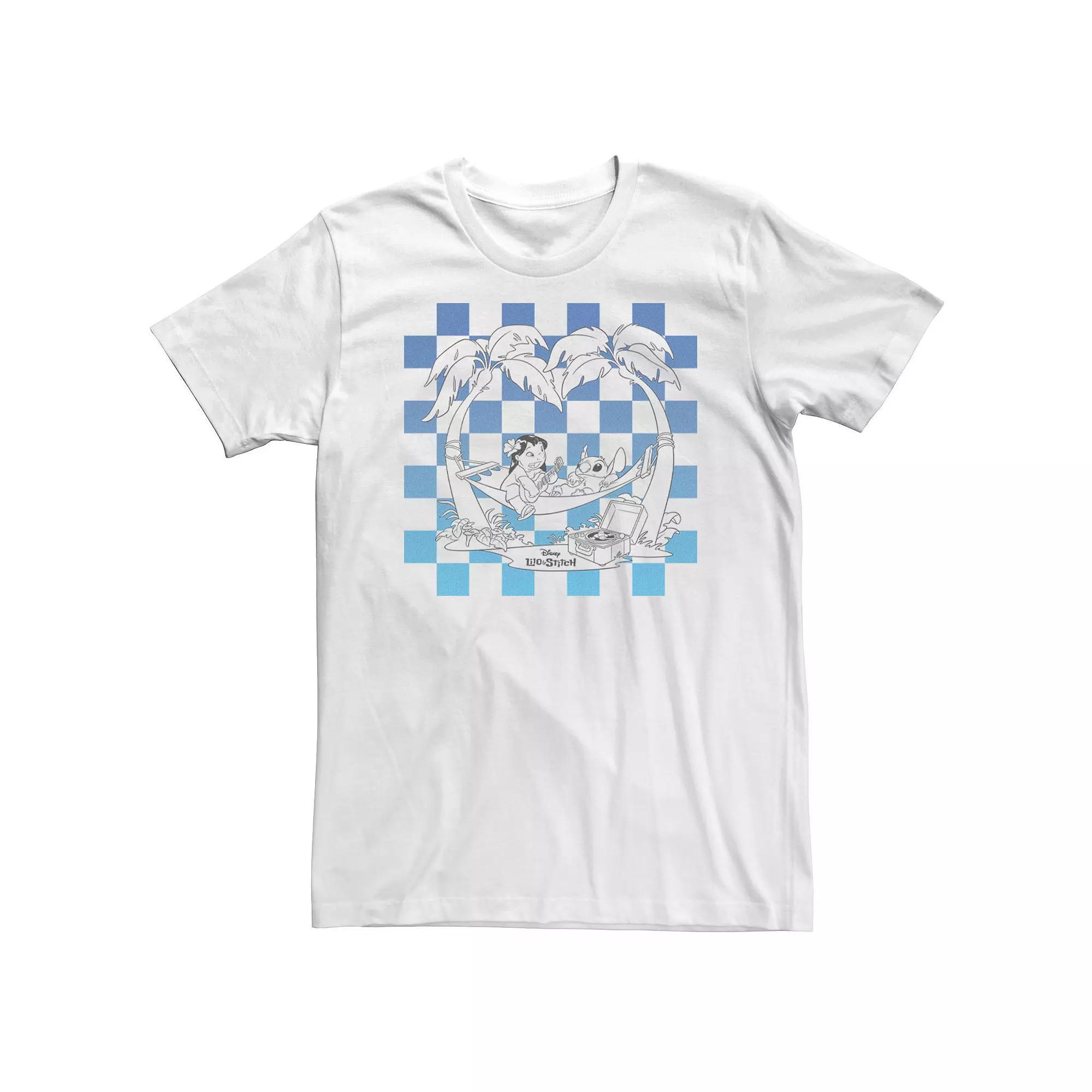 Big & Tall Disnye Lilo And Stitch Group Line Art Patterns Tee, Men's, Size: XXL Tall, White Product Image