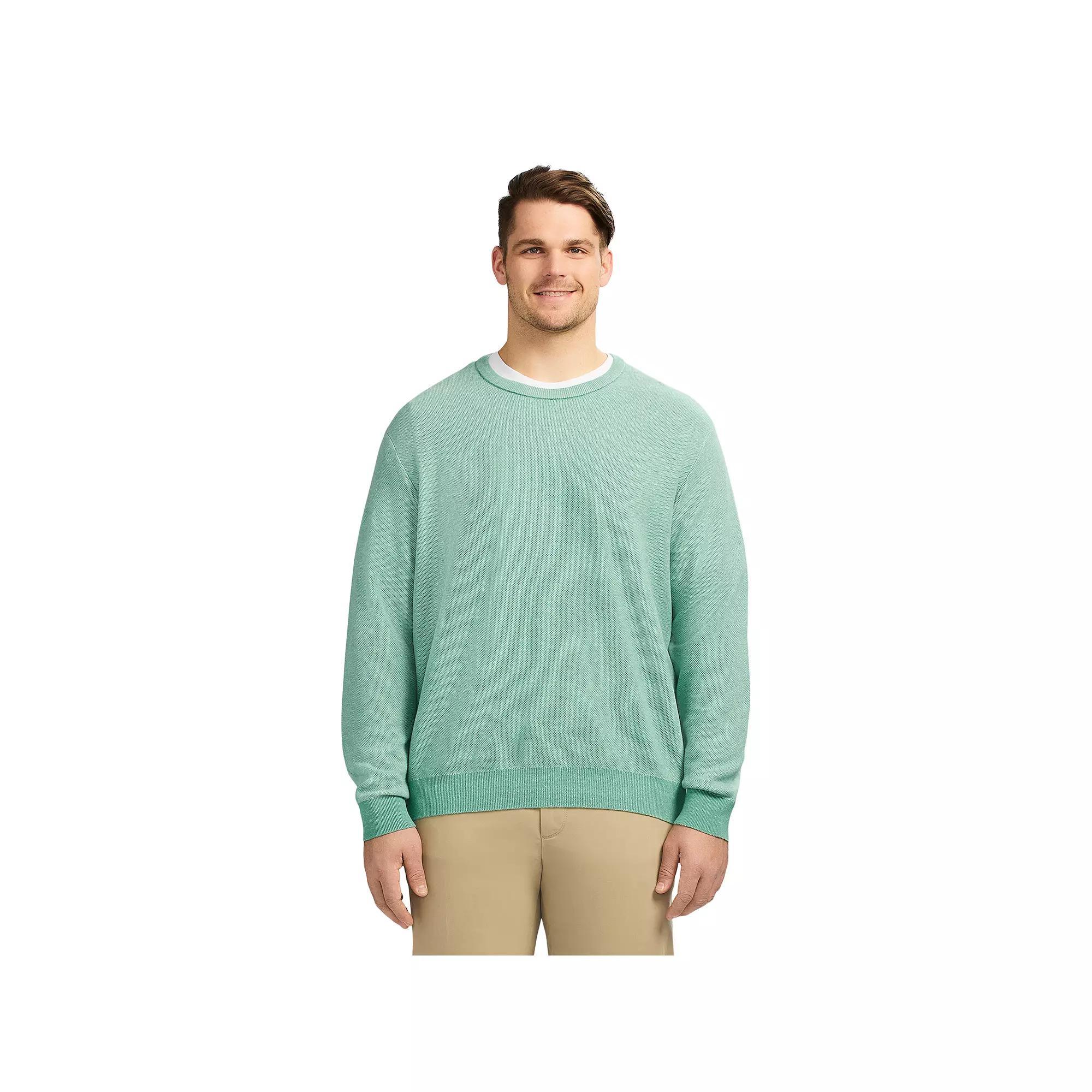 Big & Tall IZOD Honeycomb Crewneck Sweater, Men's, Size: XL Tall, Beryl Green Product Image