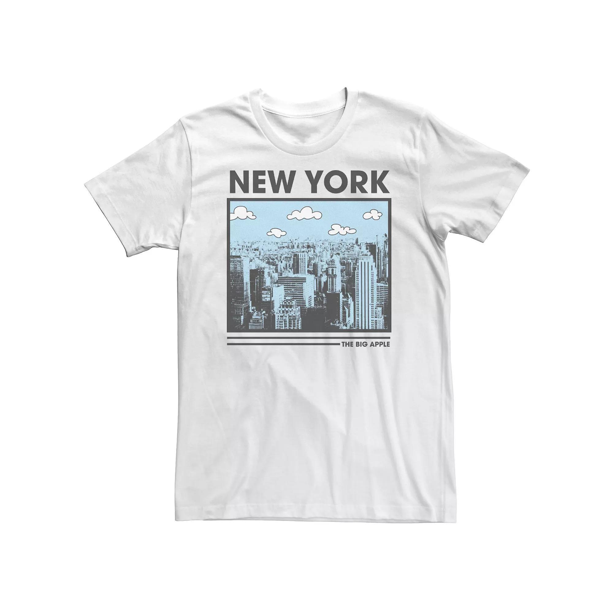 Big & Tall New York The Big Apple Skyline Tee, Men's, Size: XL Tall, White Product Image
