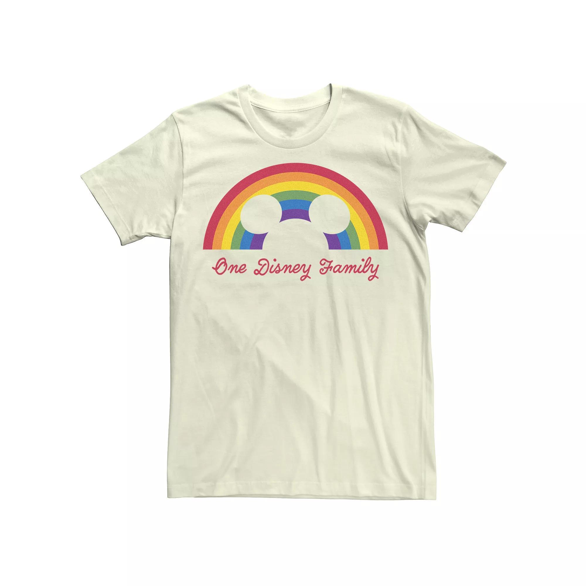 Disney's Mickey Rainbow Family Men's Tee, Size: Medium, Natural Product Image