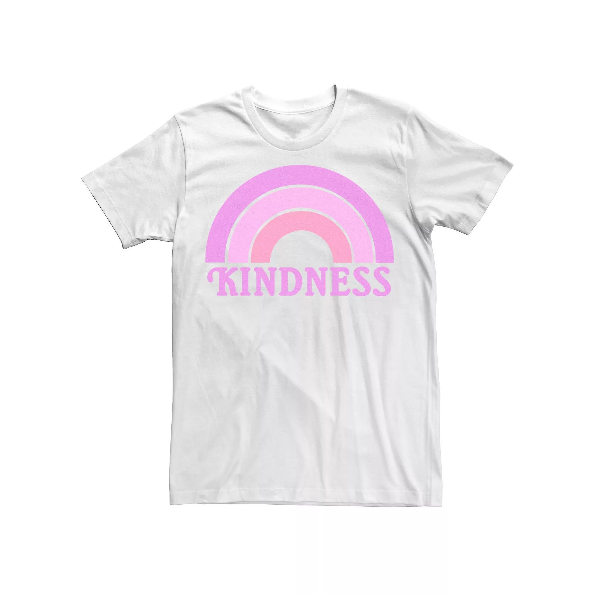 Men's Kindness Purple Pink Rainbow Tee, Size: Large, White Product Image