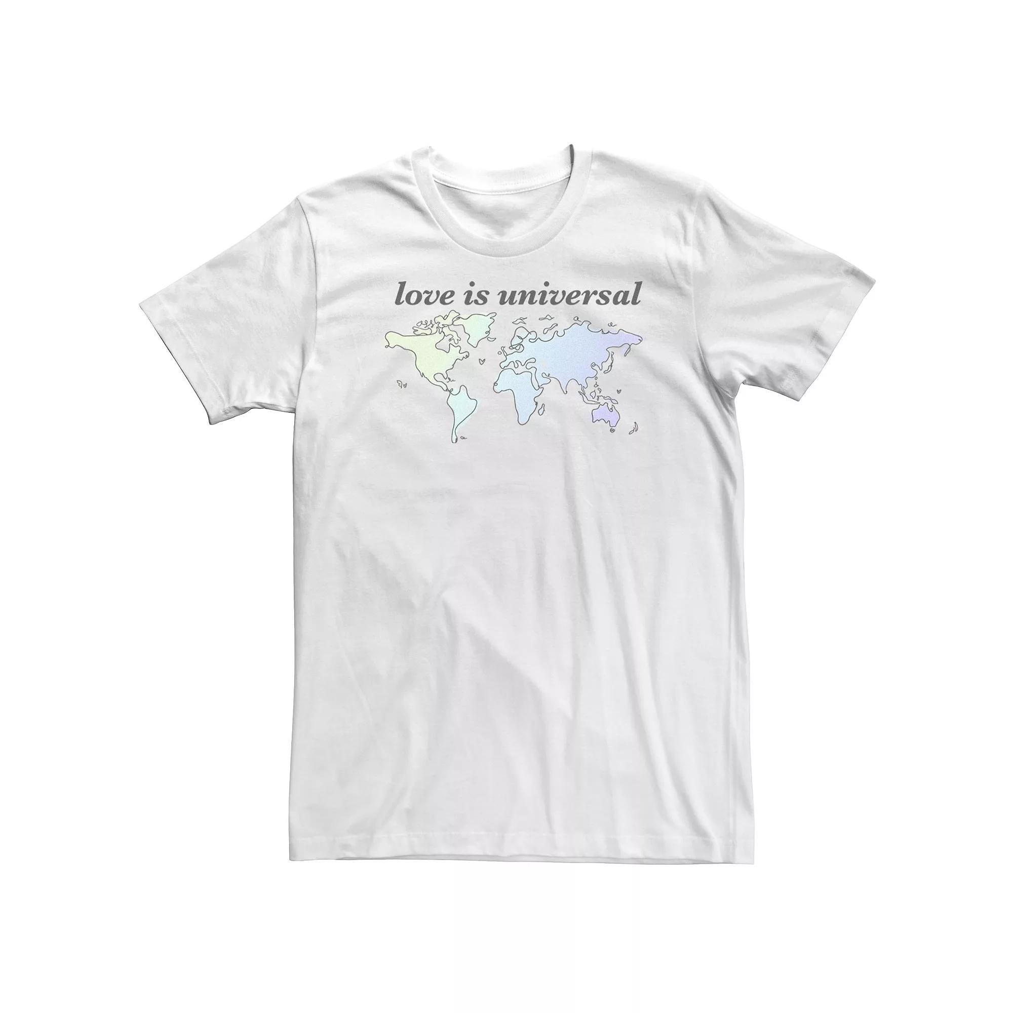 Big & Tall Trendy World Love Tee, Men's, Size: 3XL Tall, White Product Image