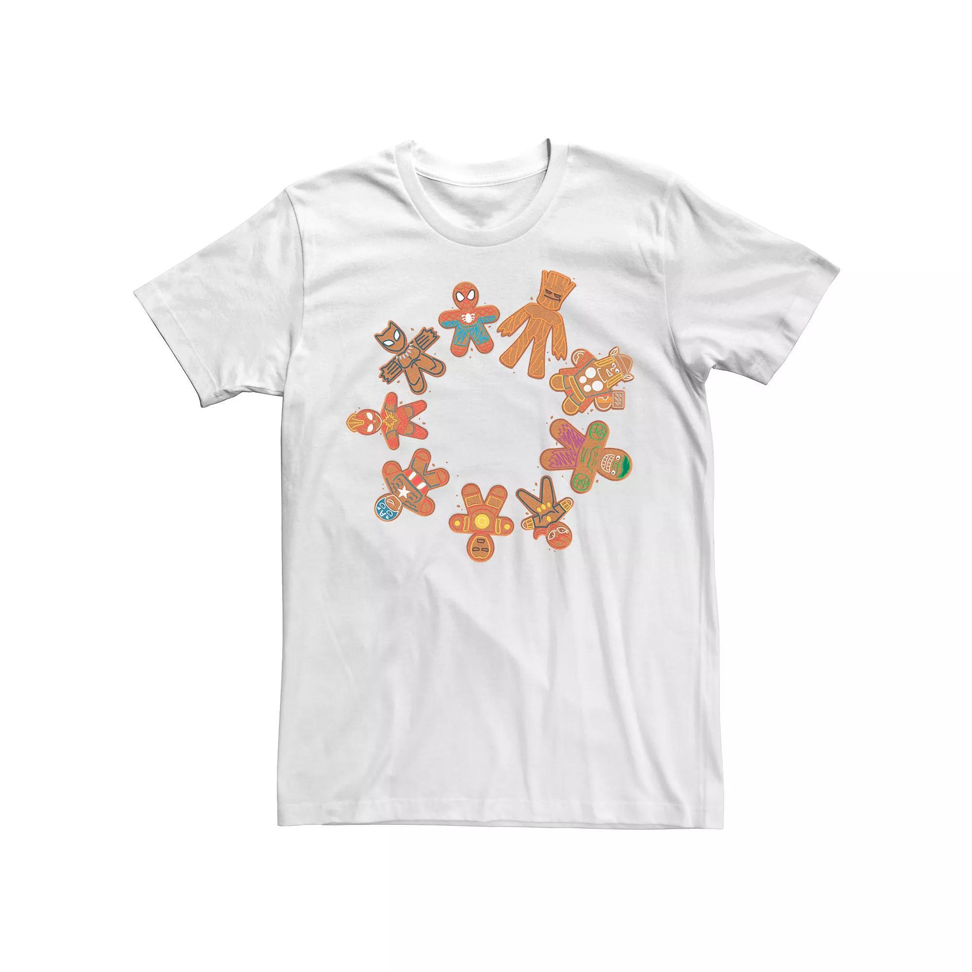 Men's Marvel Avengers Gingerbread Cookie Tee, Size: Large, White Product Image