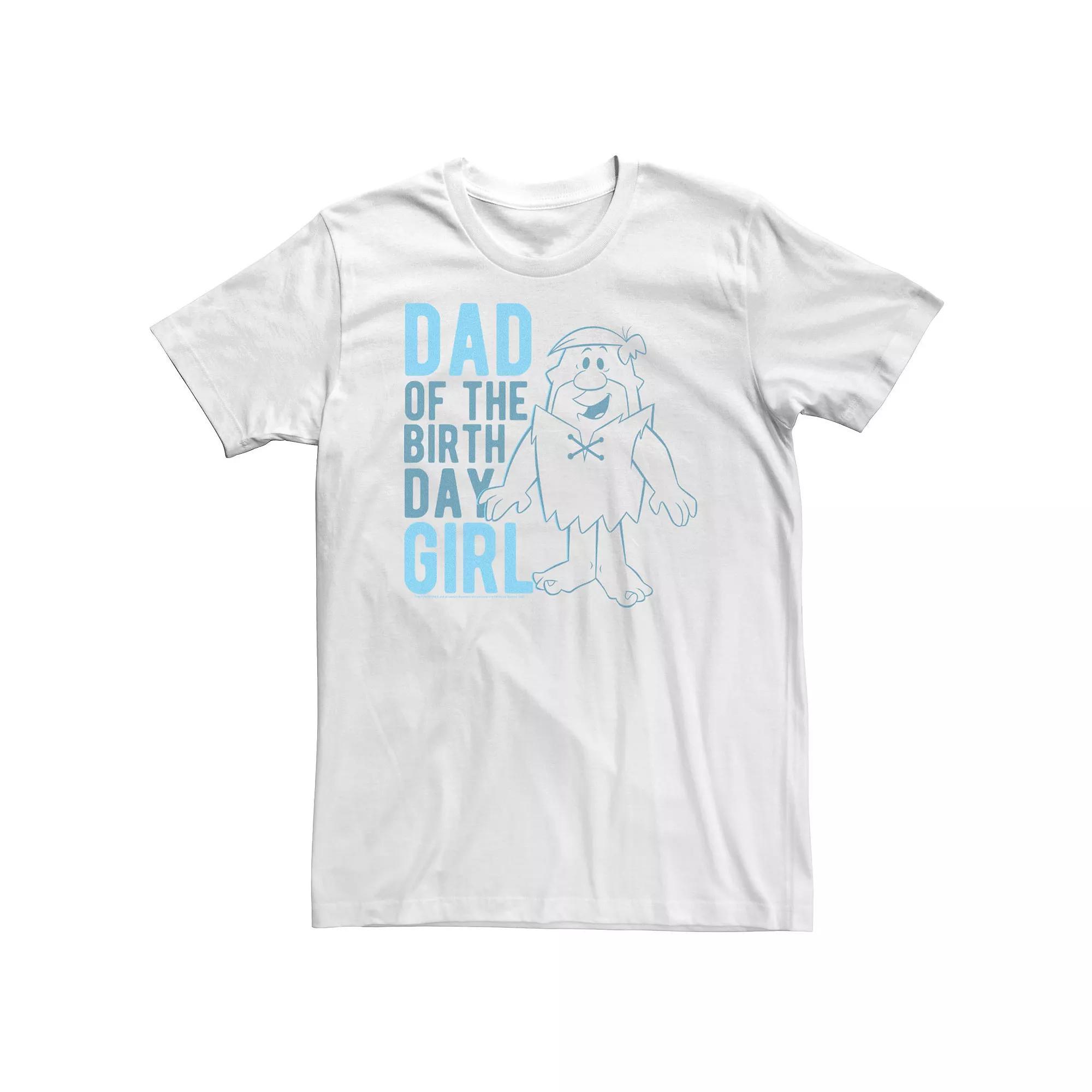 Big & Tall The Flintstones Barney Dad Of the Birthday Girl Tee, Men's, Size: XXL Tall, White Product Image