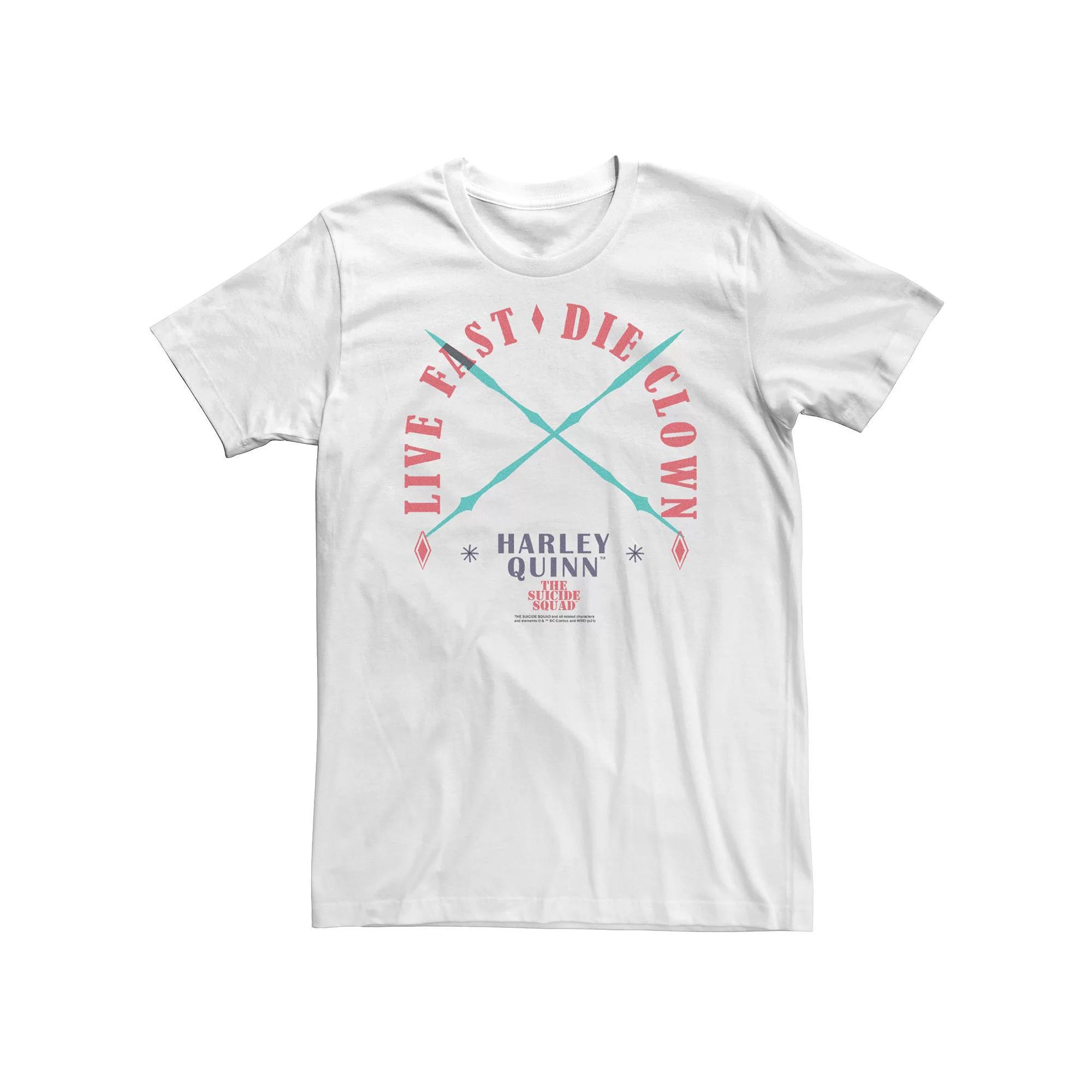 Big & Tall DC Comics The Suicide Squad Live Fast Clown Life Tee, Men's, Size: XXL Tall, White Product Image