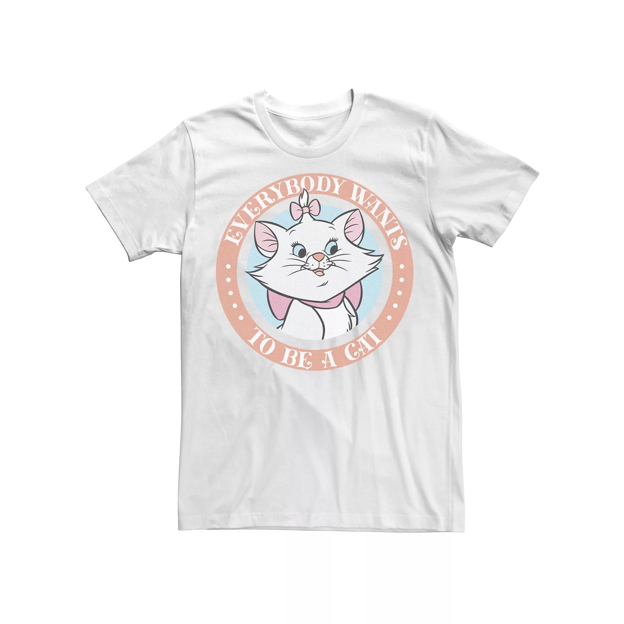 Disney's Aristocats Marie Men's Everybody Wants To Be A Cat Tee, Size: Large, White Product Image