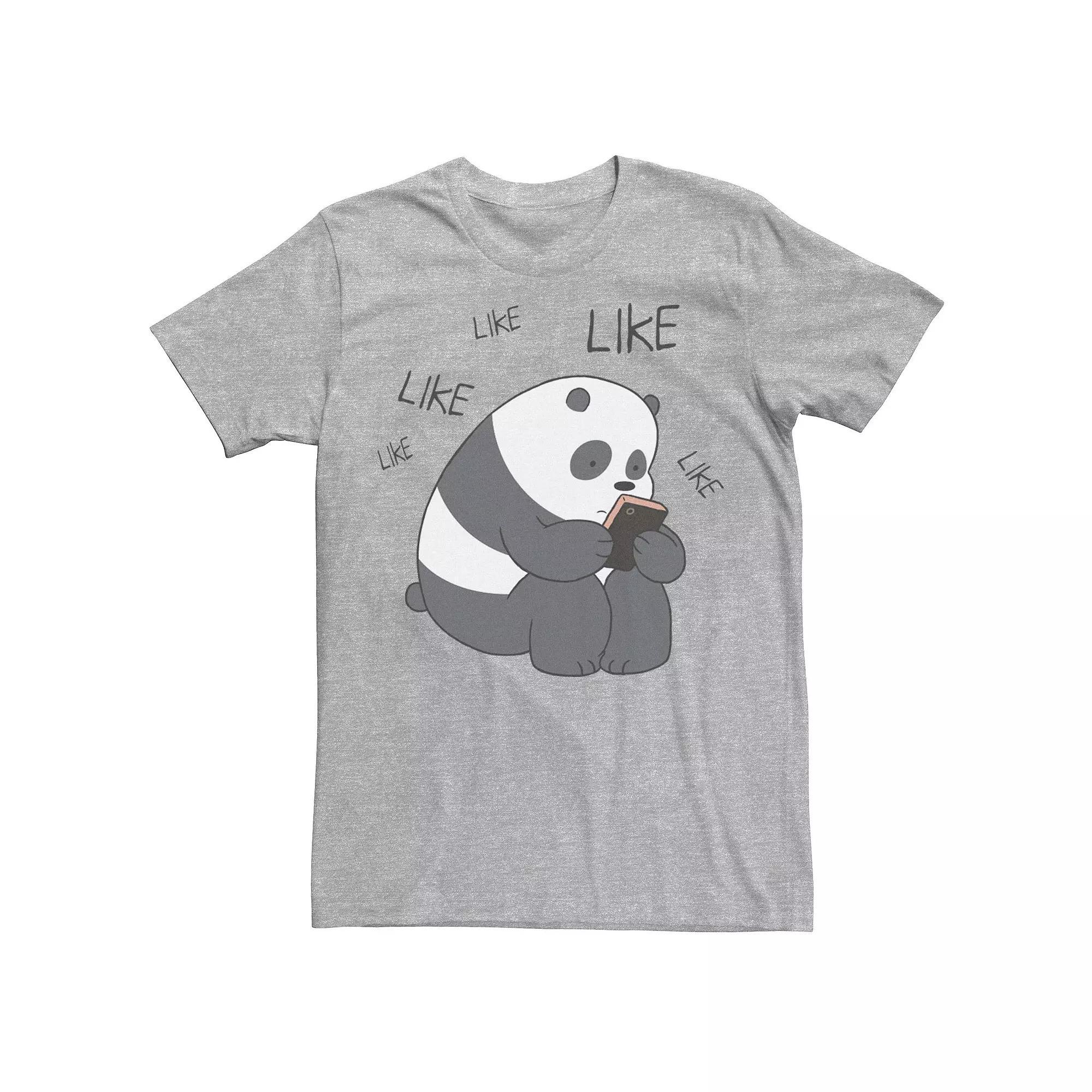 Men's Cartoon Network We Bare Bears Like Like Like Texting Graphic Tee, Size: XL, Athletic Grey Product Image