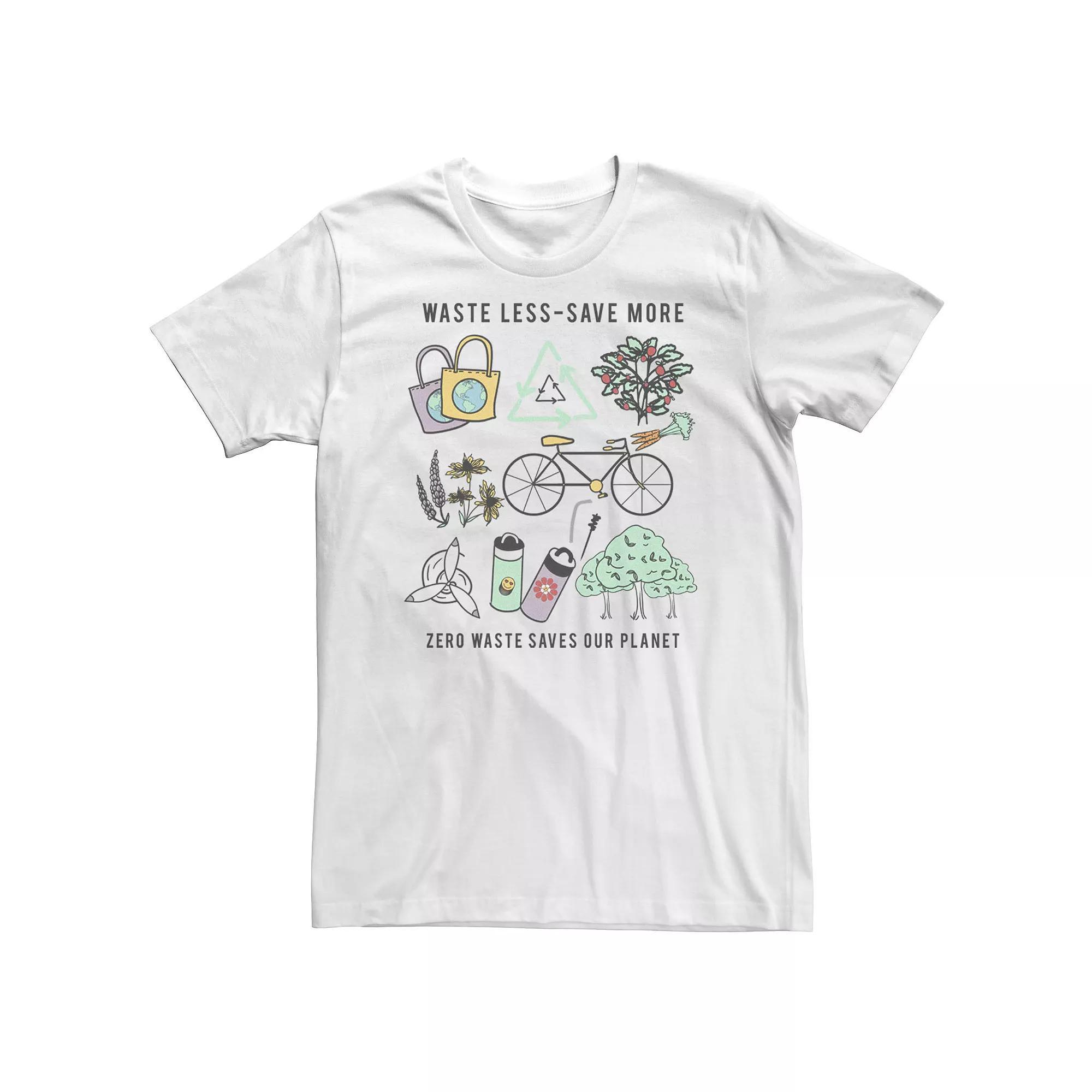 Big & Tall Earth Day "Waste Less Save More" Tee, Men's, Size: 4XLT, White Product Image