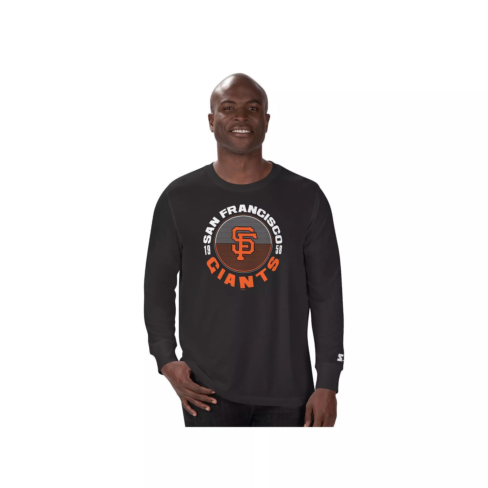 Men's Starter Black San Francisco Giants Halftime Long Sleeve T-Shirt, Size: Medium Product Image