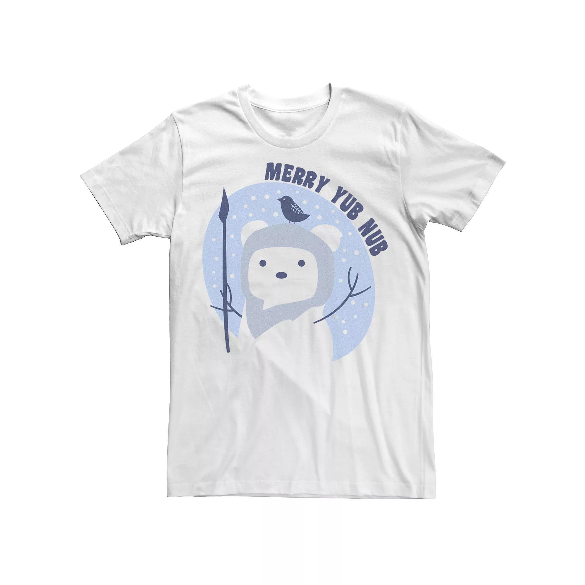 Men's Star Wars Christmas Ewok Merry Yub Nub Graphic Tee, Size: Small, White Product Image