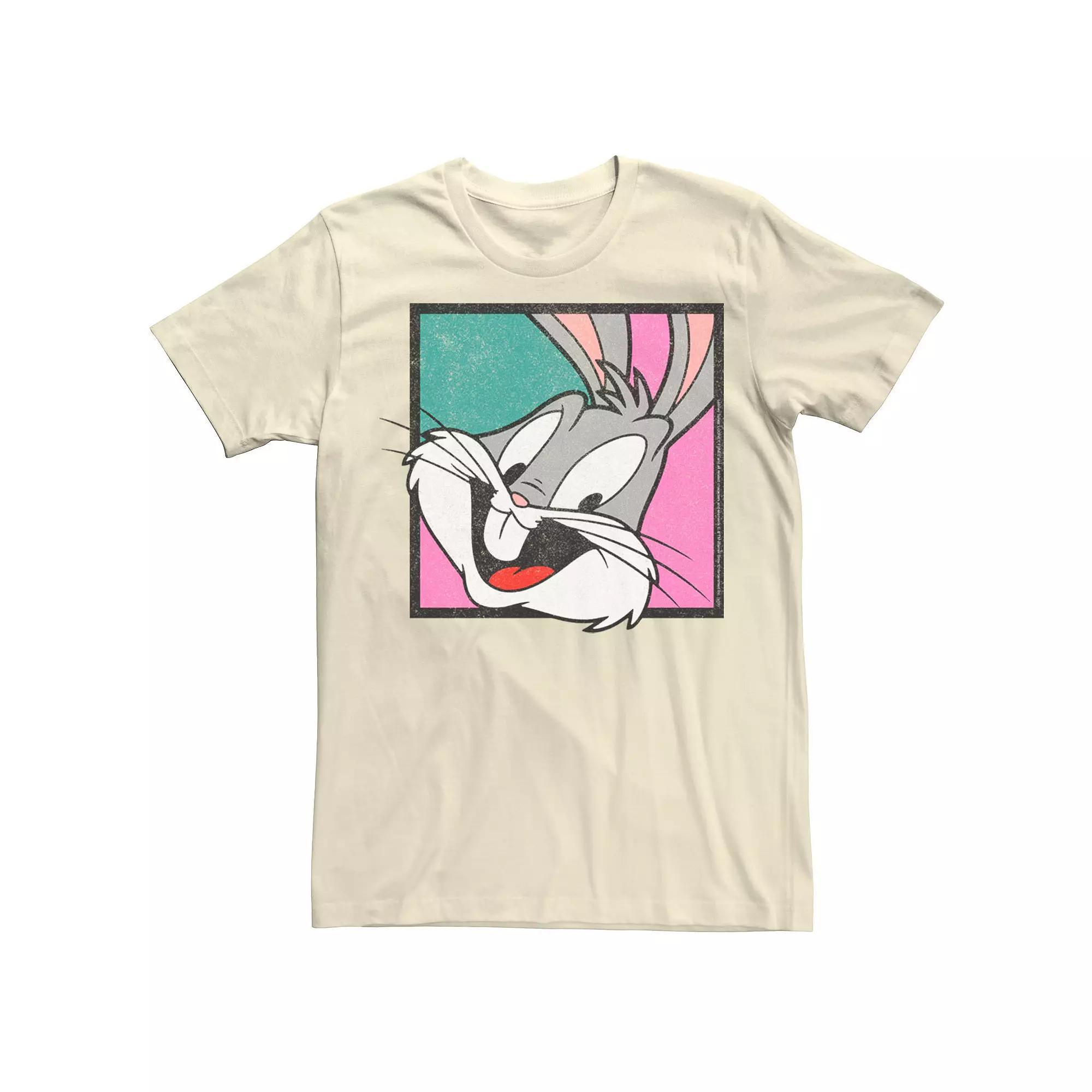 Men's Looney Tunes Bugs Bunny Big Face Box Up Tee, Size: Medium, Natural Product Image
