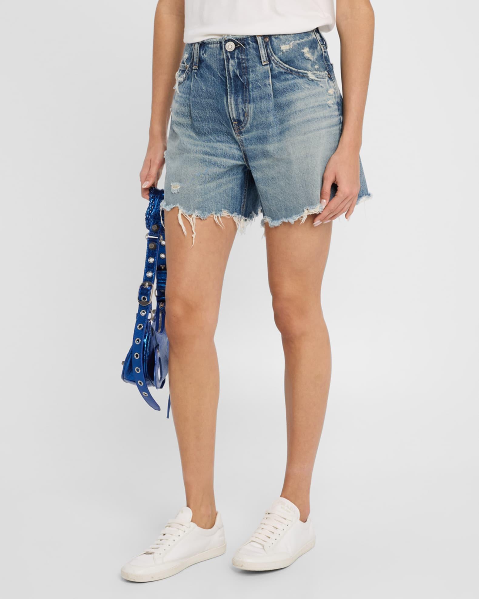 Ludlow Distressed Denim Shorts Product Image